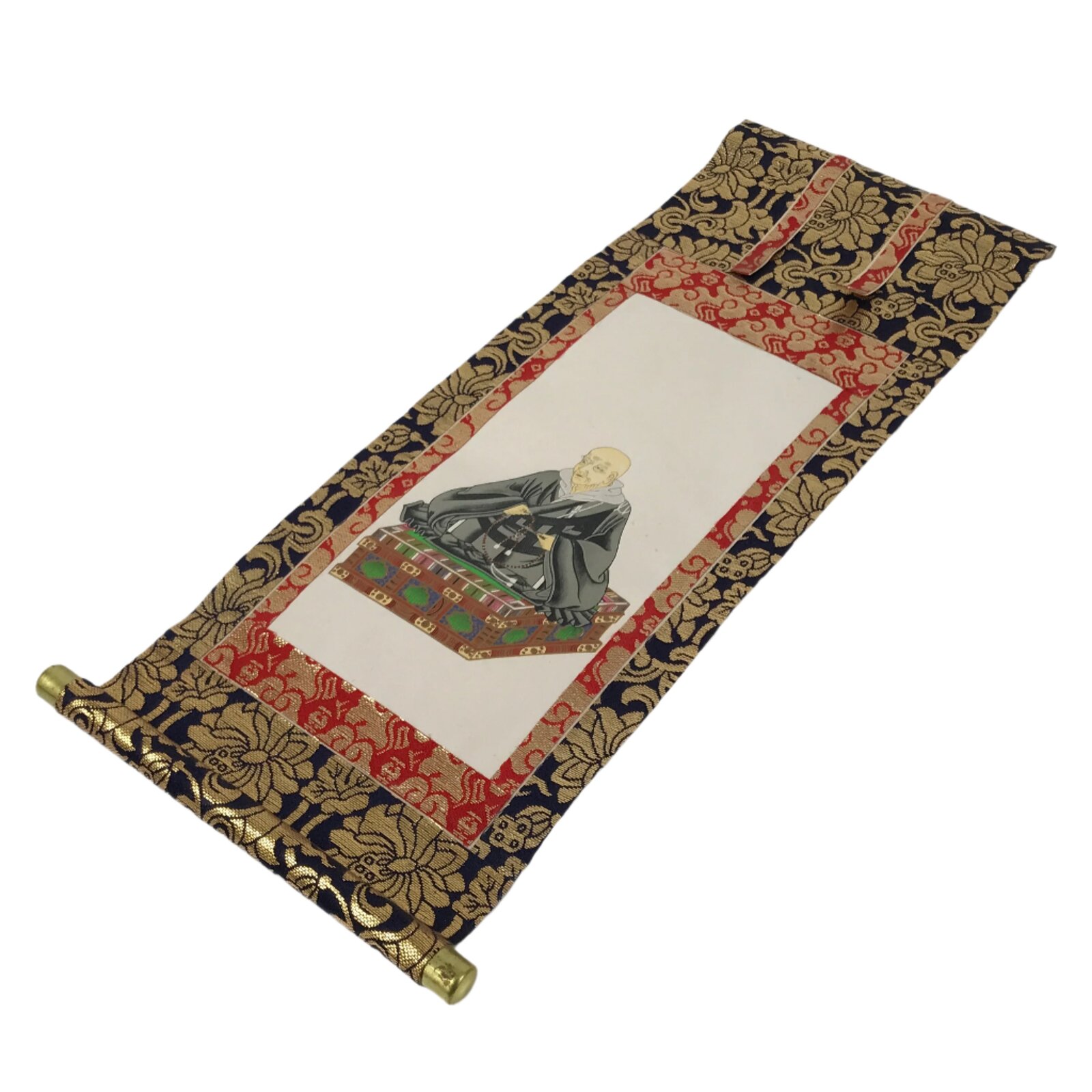 Buddhist Altar Fitting Scroll Vtg Shinran Jodo Shinshu Kakejiku Wakigake BA710