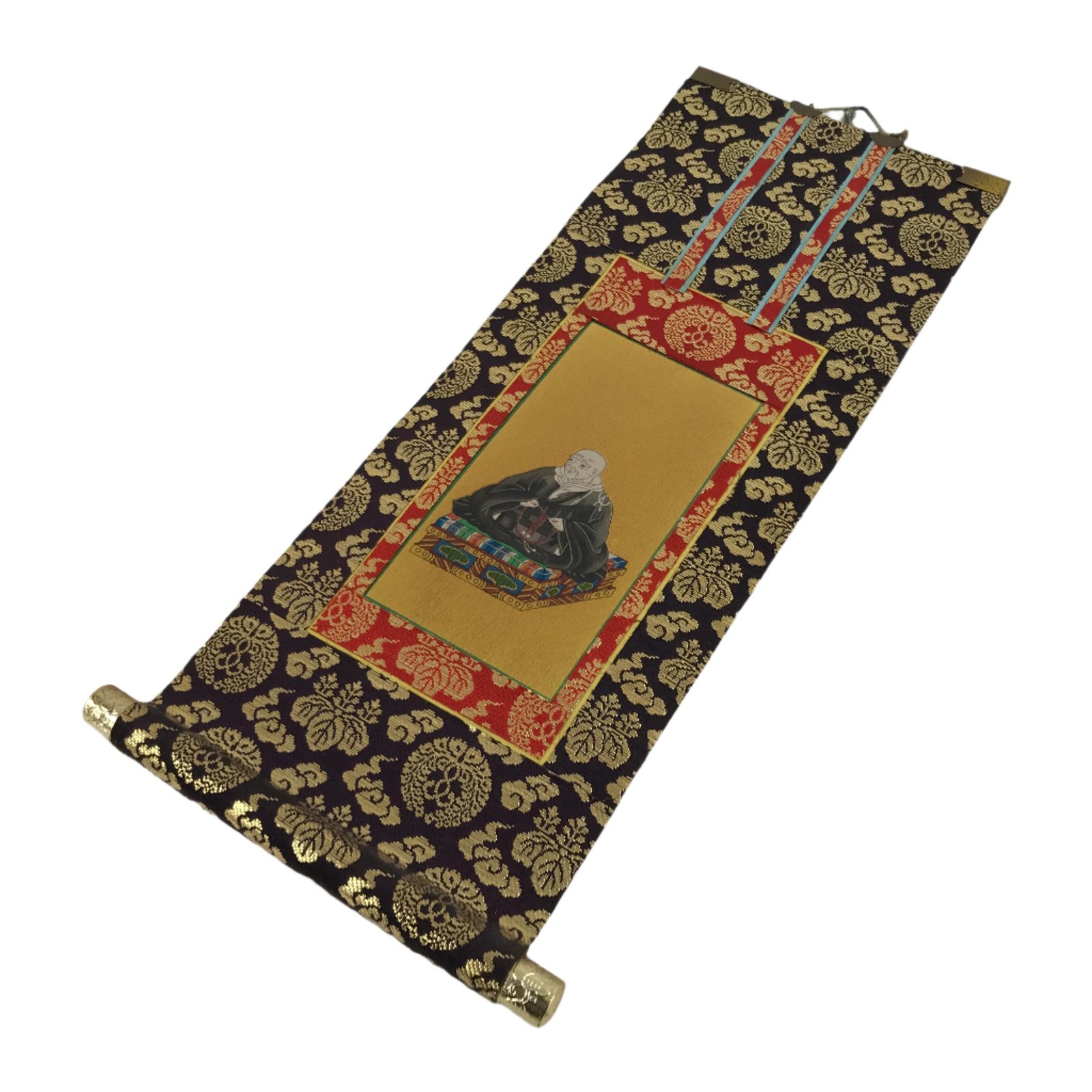 Buddhist Altar Fitting Scroll Vtg Shinran Kakejiku Wakigake Paper Silk BA421