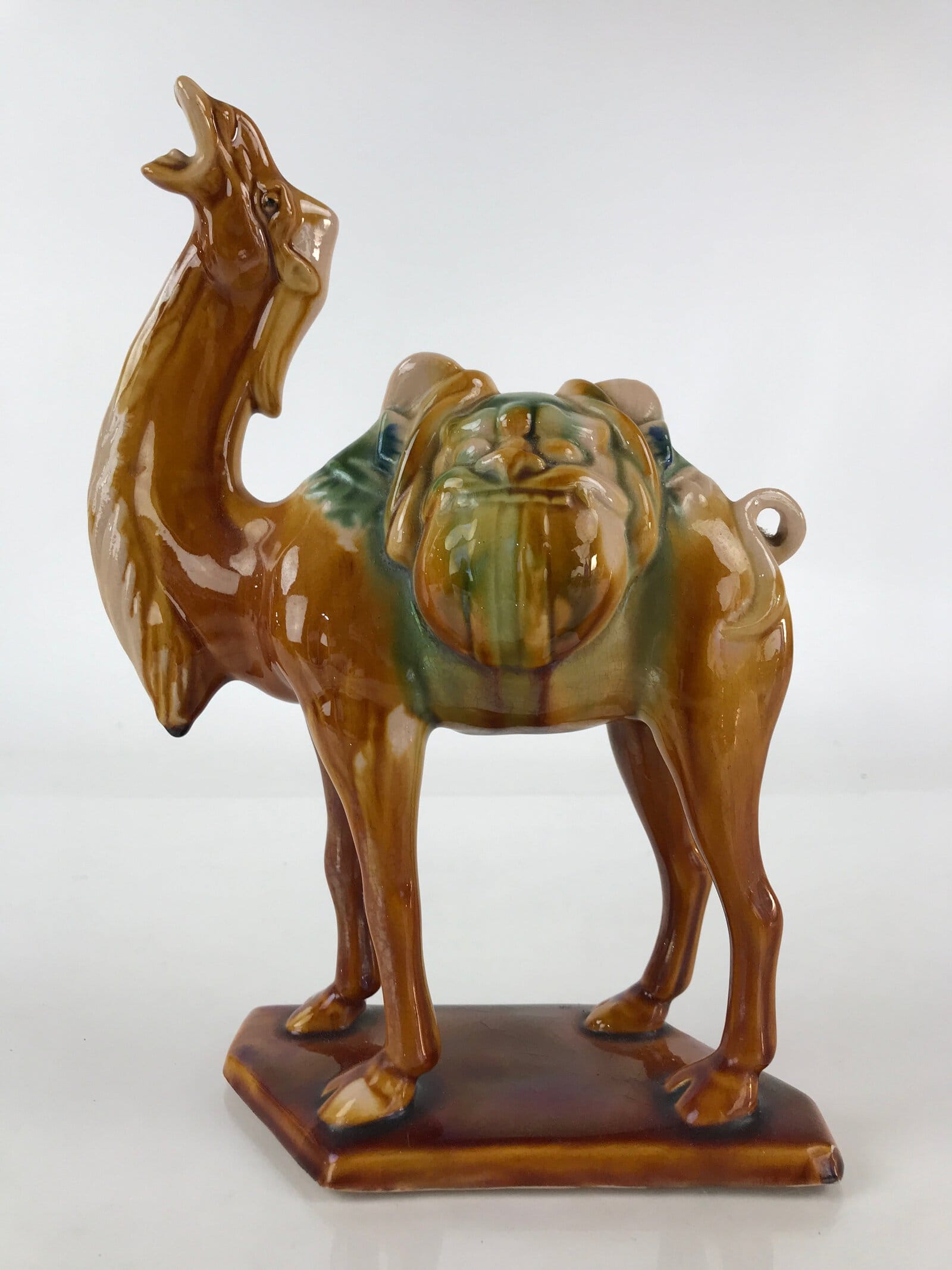 Chinese Ceramic Camel Figurine Ornament Vtg Pottery Okimono Rakuda BD842
