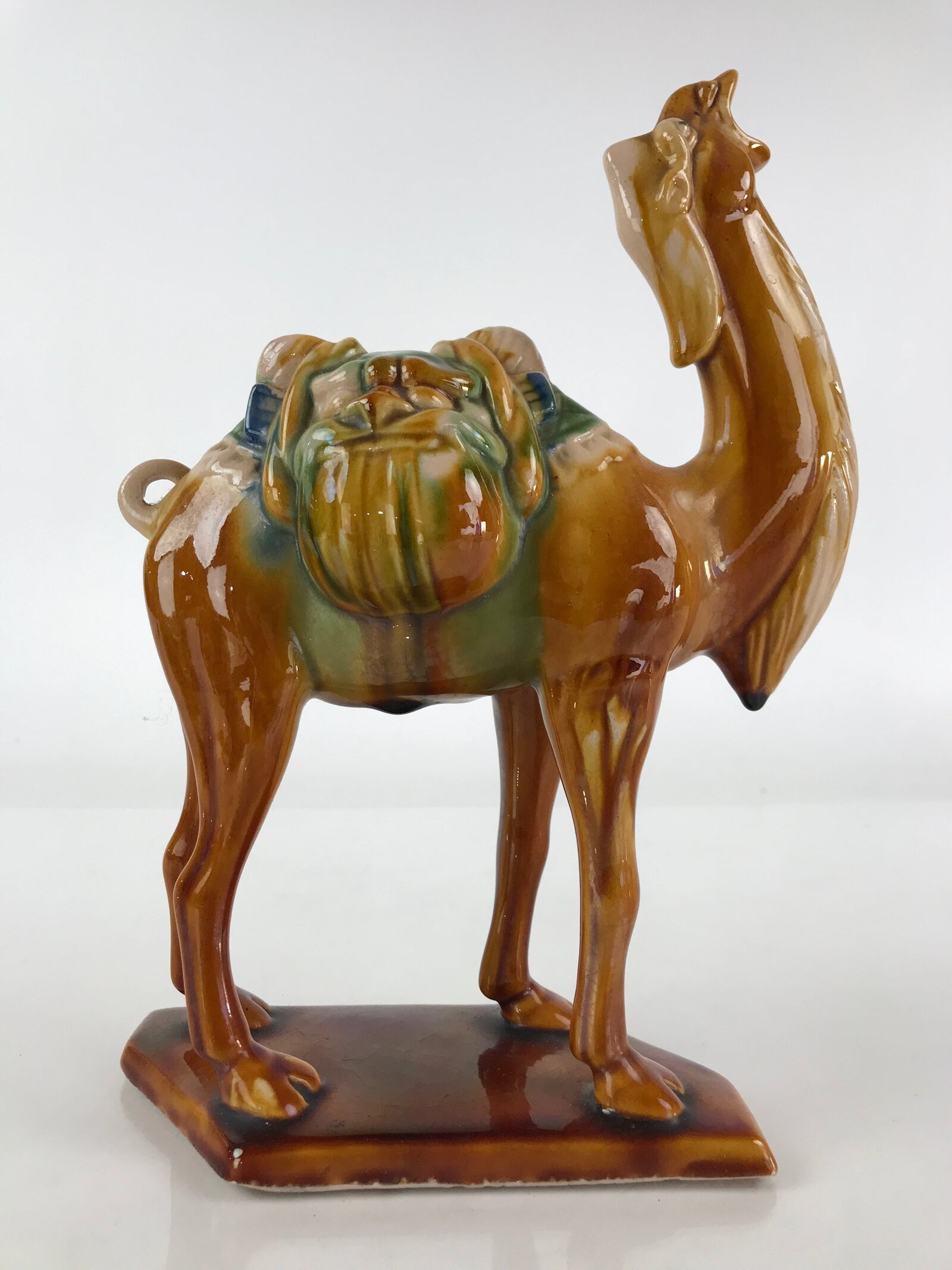 Chinese Ceramic Camel Figurine Ornament Vtg Pottery Okimono Rakuda BD842