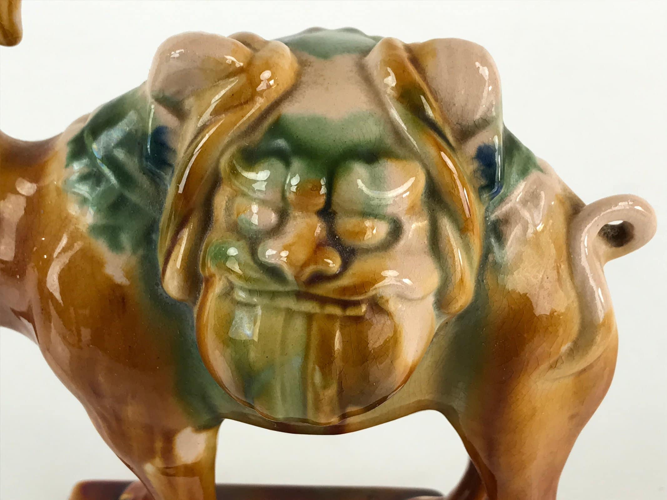 Chinese Ceramic Camel Figurine Ornament Vtg Pottery Okimono Rakuda BD842