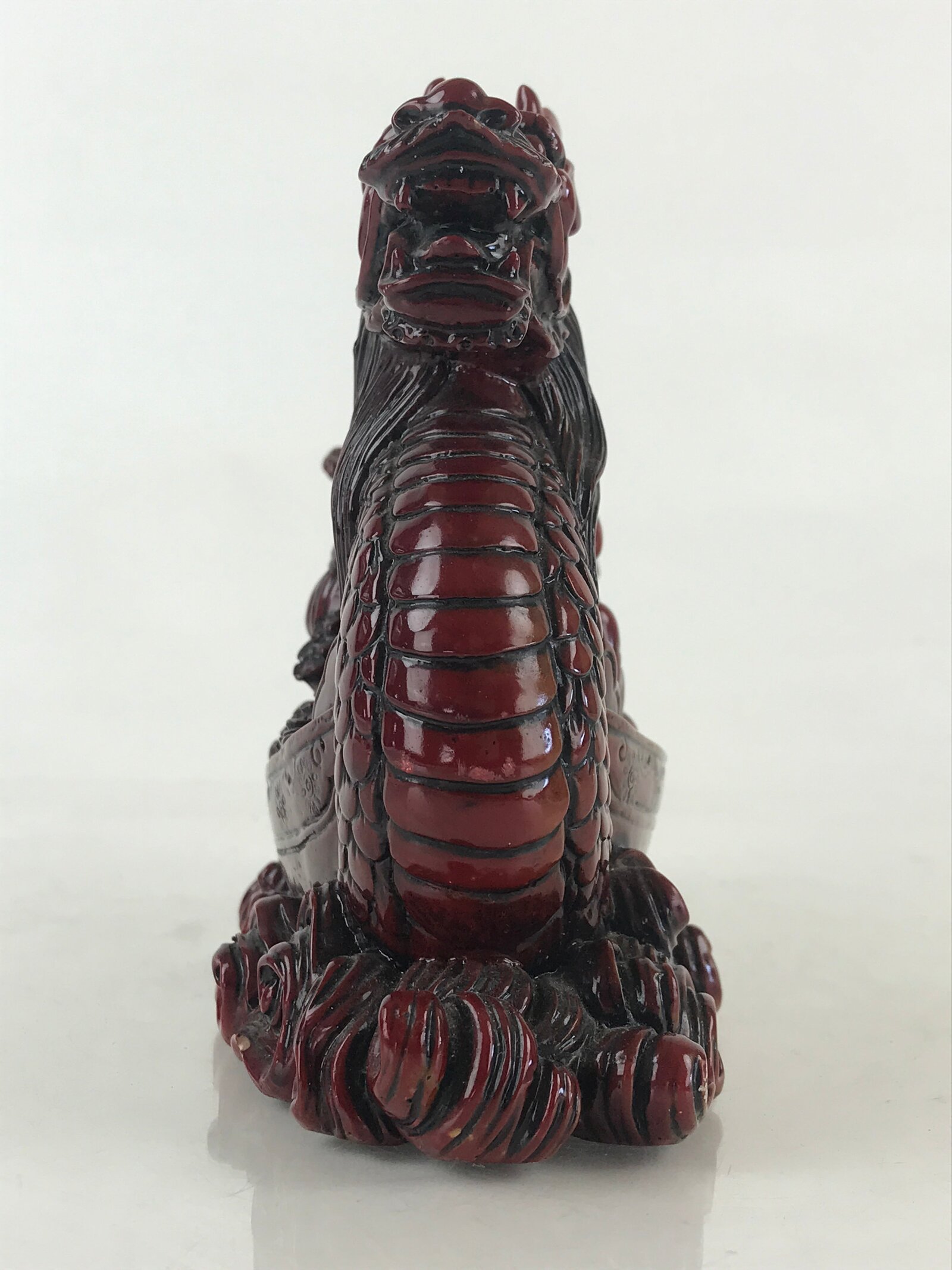 Chinese Figurine 7 Lucky Gods Dragon Treasure Ship Vtg Lucky Charm Red BD858
