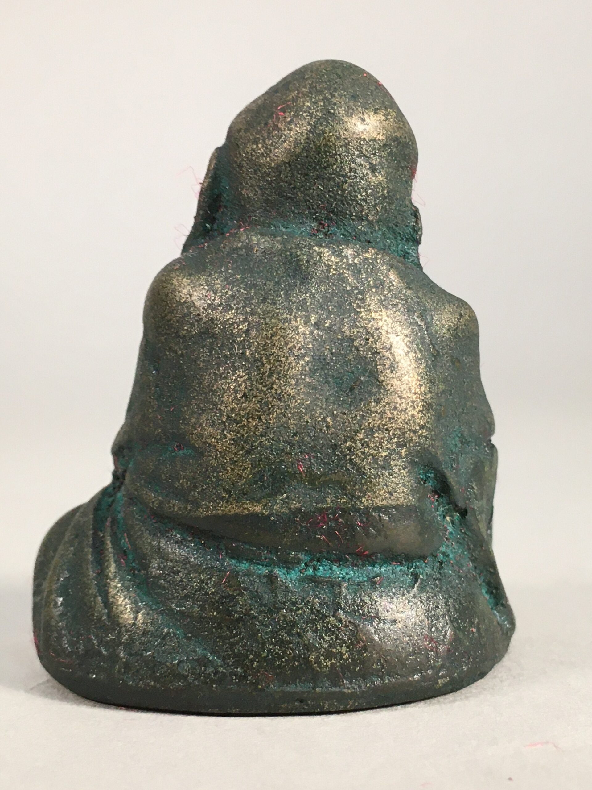 Chinese Iron Figurine Vtg Buddhist Monk Metal Okimono Statue KF438