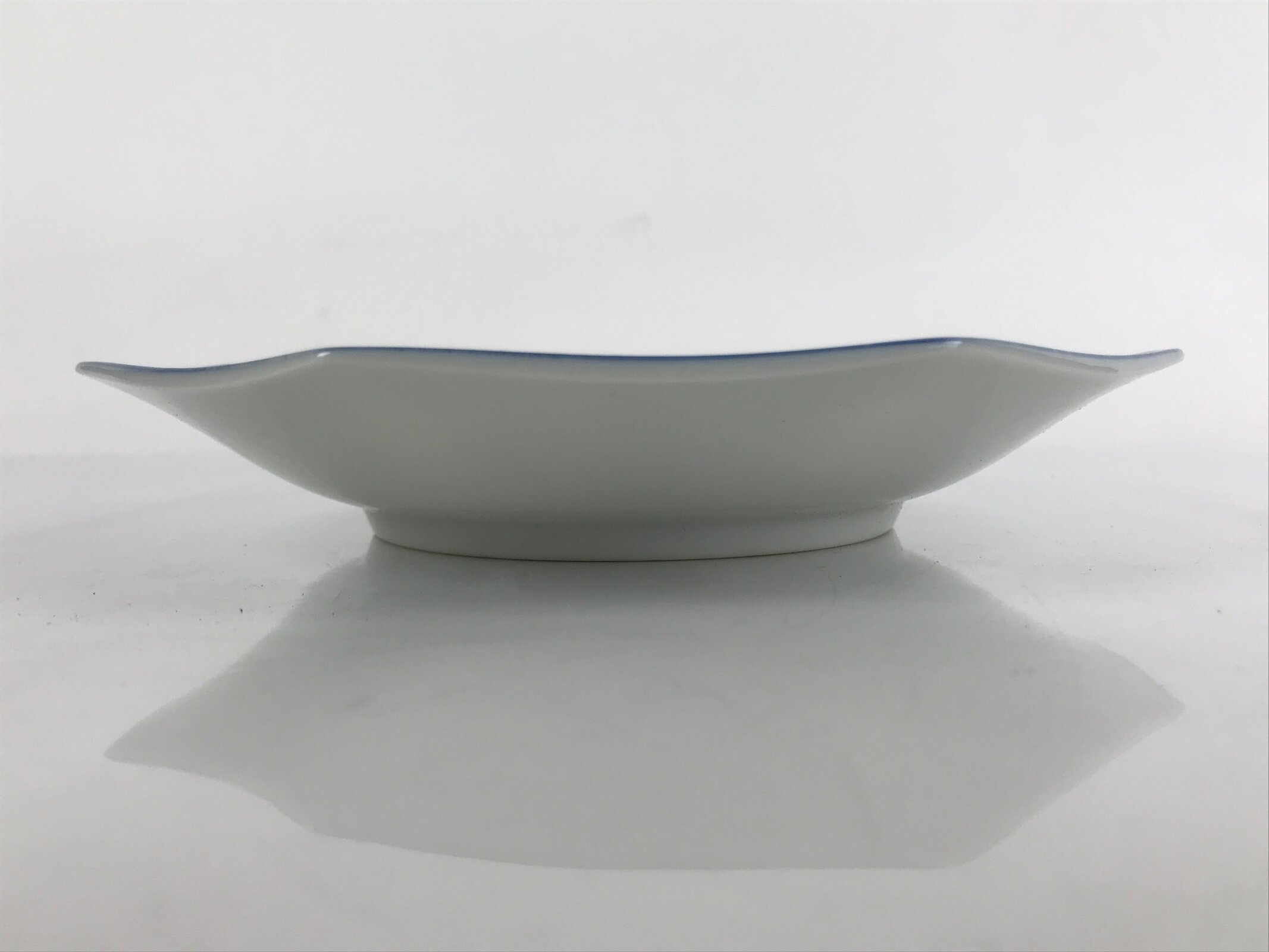 Chinese Porcelain Octagonal Plate Vtg Blue White Tang Children Butterfly PY791