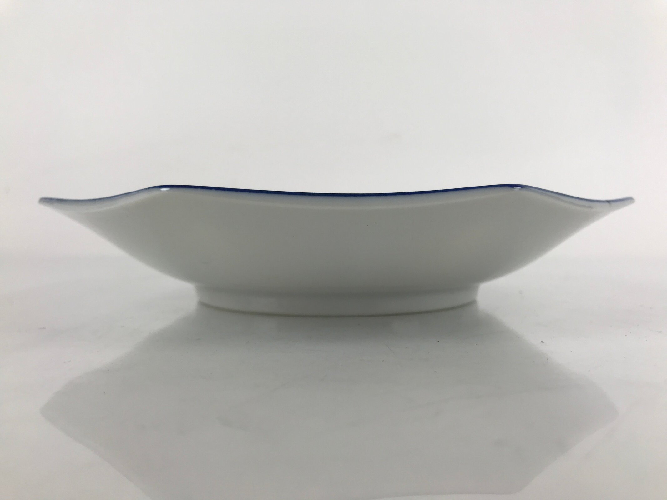 Chinese Porcelain Octagonal Plate Vtg Blue White Tang Children Butterfly PY793