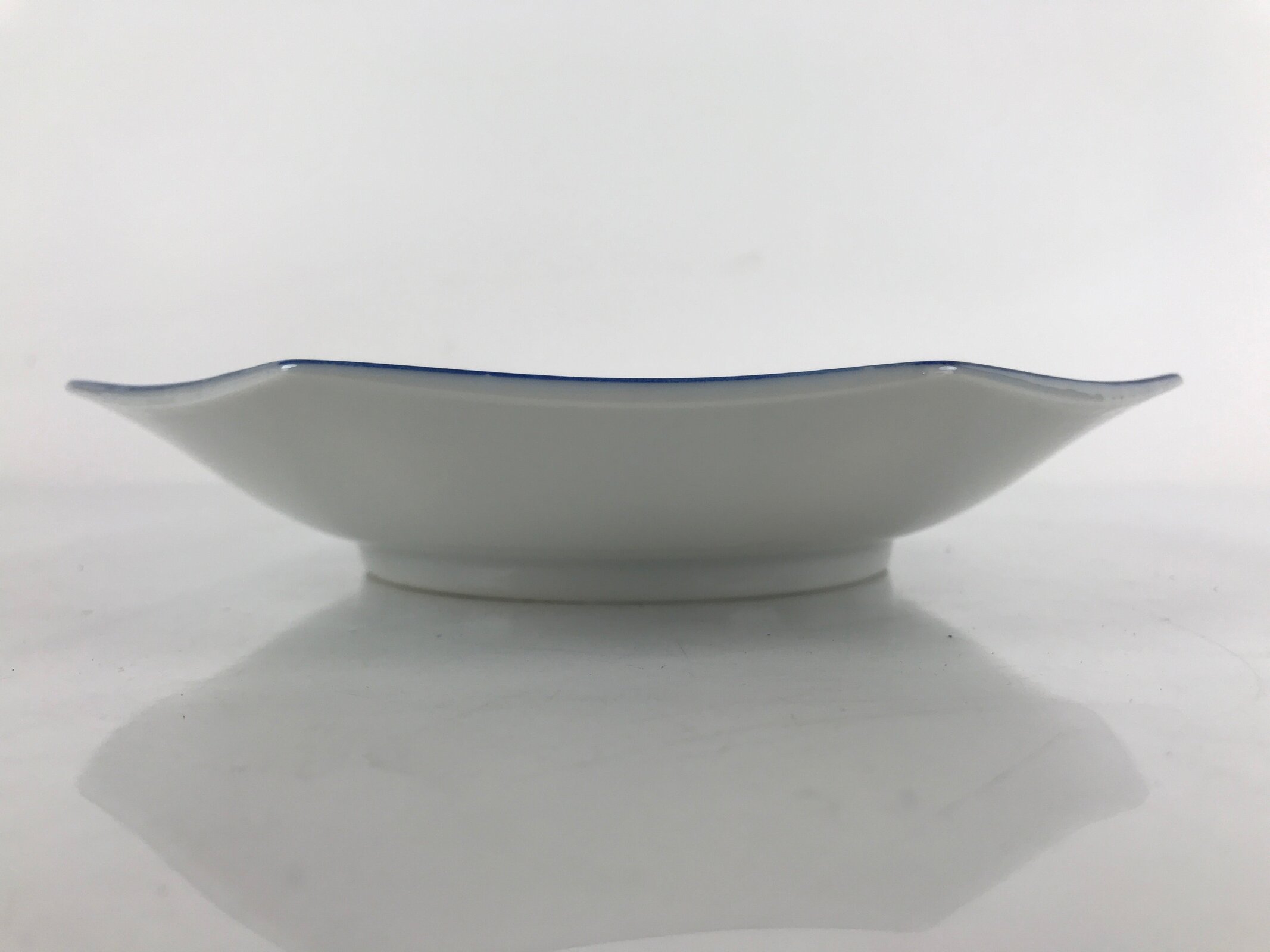 Chinese Porcelain Octagonal Plate Vtg Blue White Tang Children Butterfly PY793