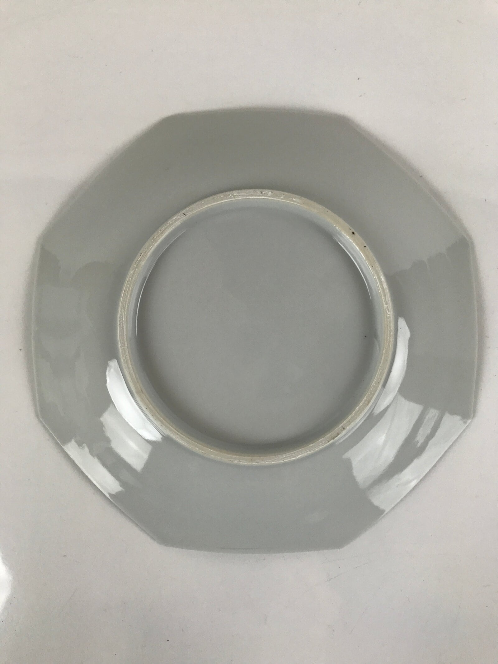 Chinese Porcelain Octagonal Plate Vtg Blue White Tang Children Butterfly PY793