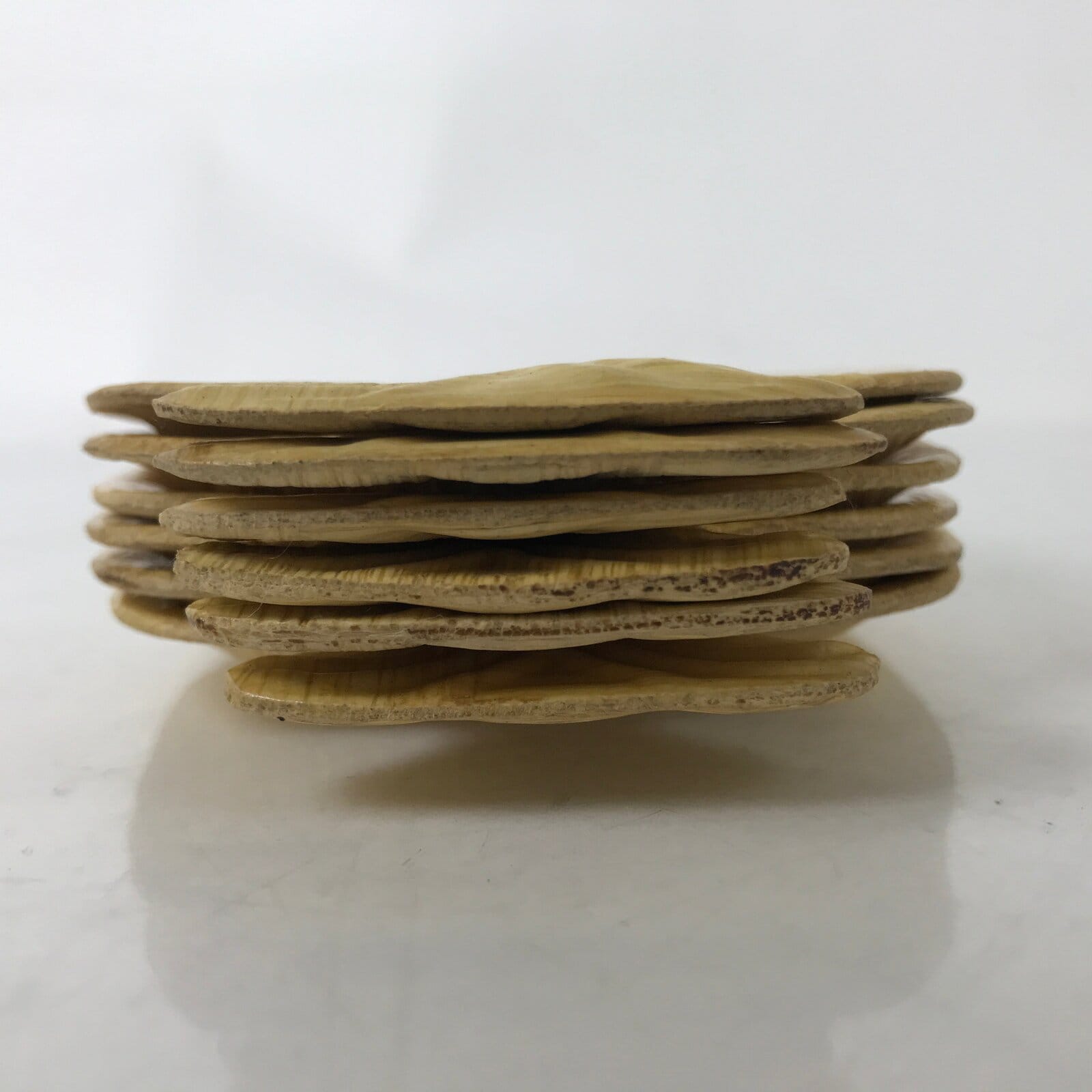 Guam Bamboo Drink Saucer Chataku Coaster Souvenir Vtg 6pc Brown Palm Tree L388