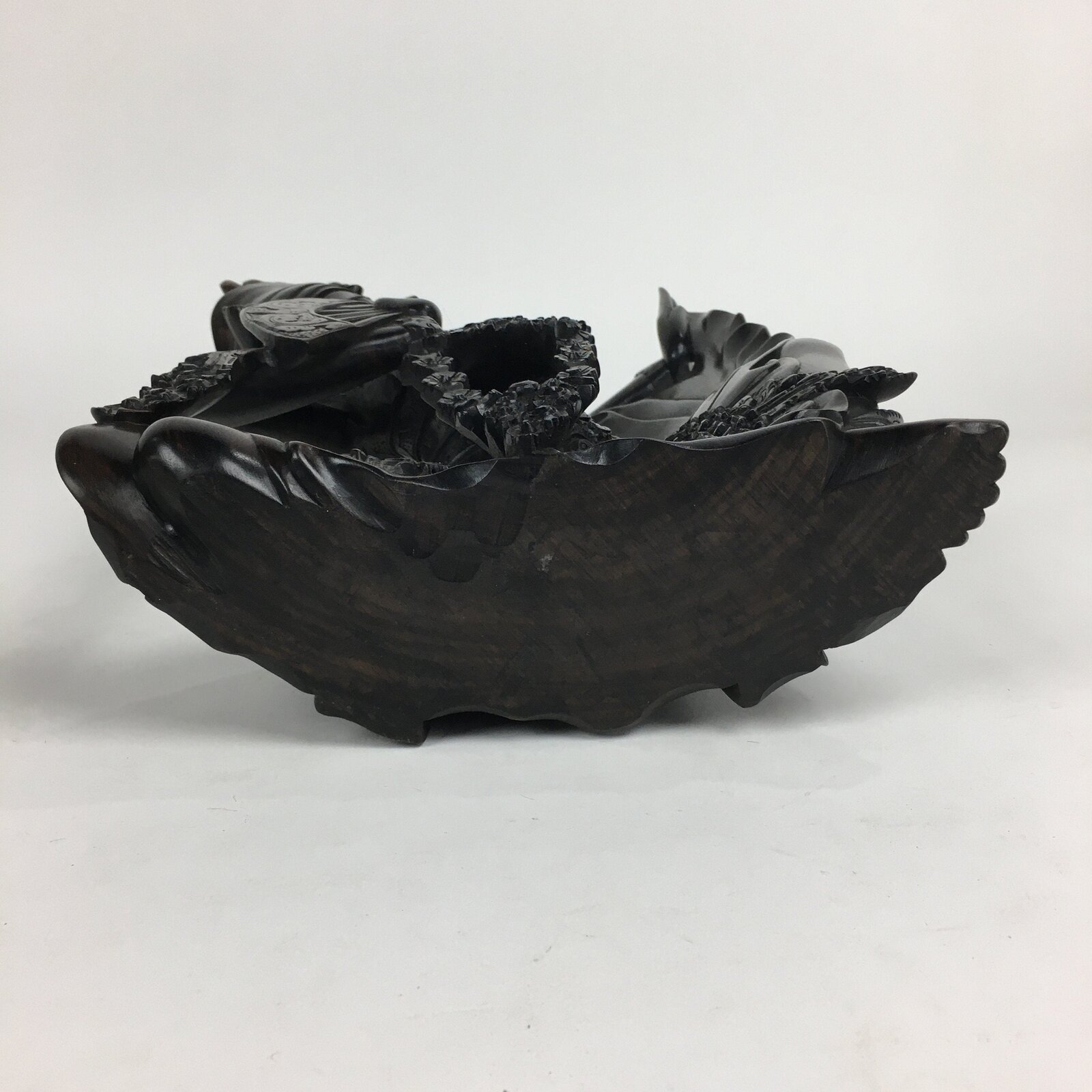 Indonesia Wood Carving Statue Vtg Bali Island Folk Craft Dark Brown BD699