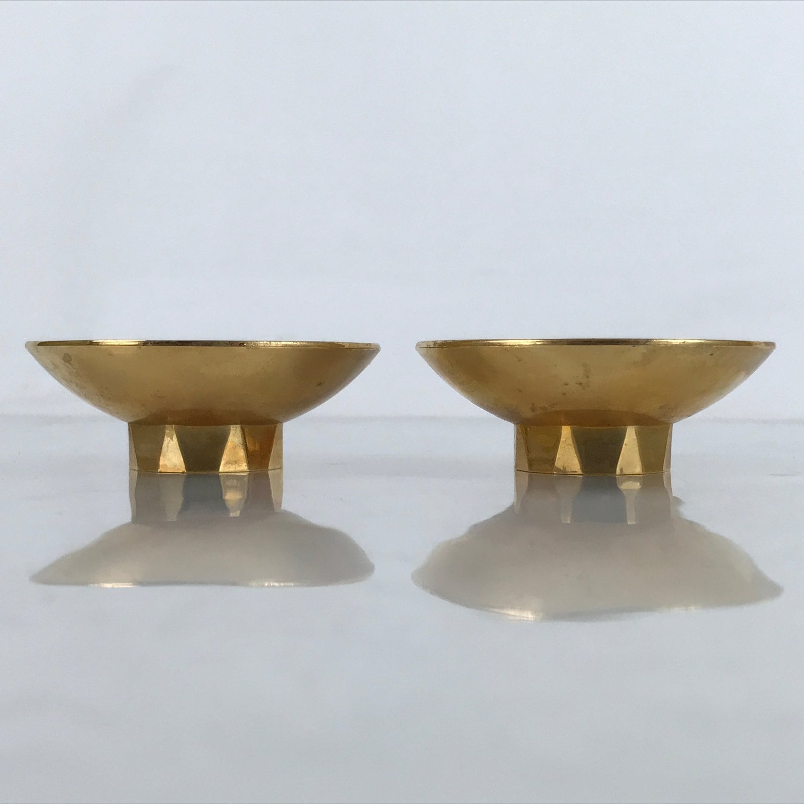 Japanese 24K GP Gold Plated Drinking Sake Cup Vtg 2pc Sakazuki Set w/Box PX749