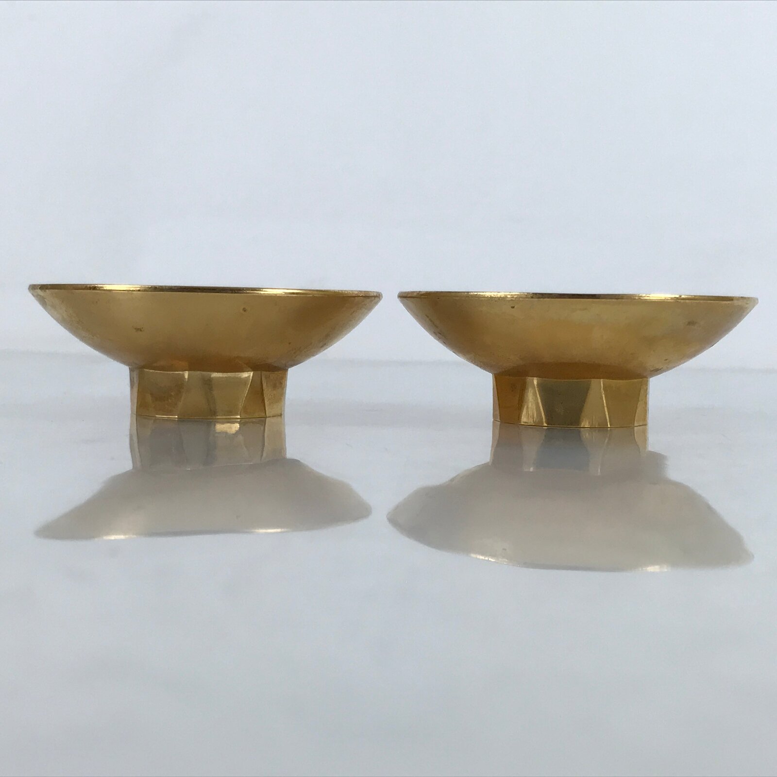 Japanese 24K GP Gold Plated Drinking Sake Cup Vtg 2pc Sakazuki Set w/Box PX749