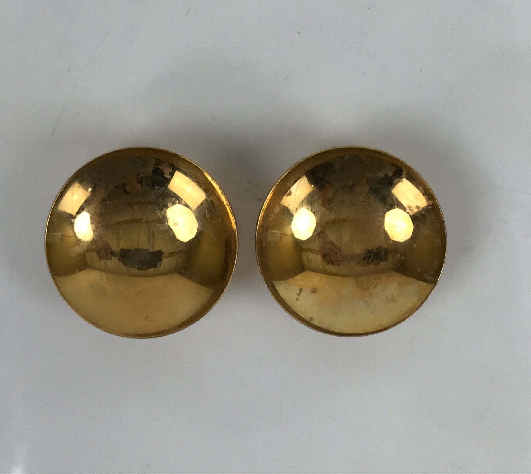 Japanese 24K GP Gold Plated Drinking Sake Cup Vtg 2pc Sakazuki Set w/Box PX749