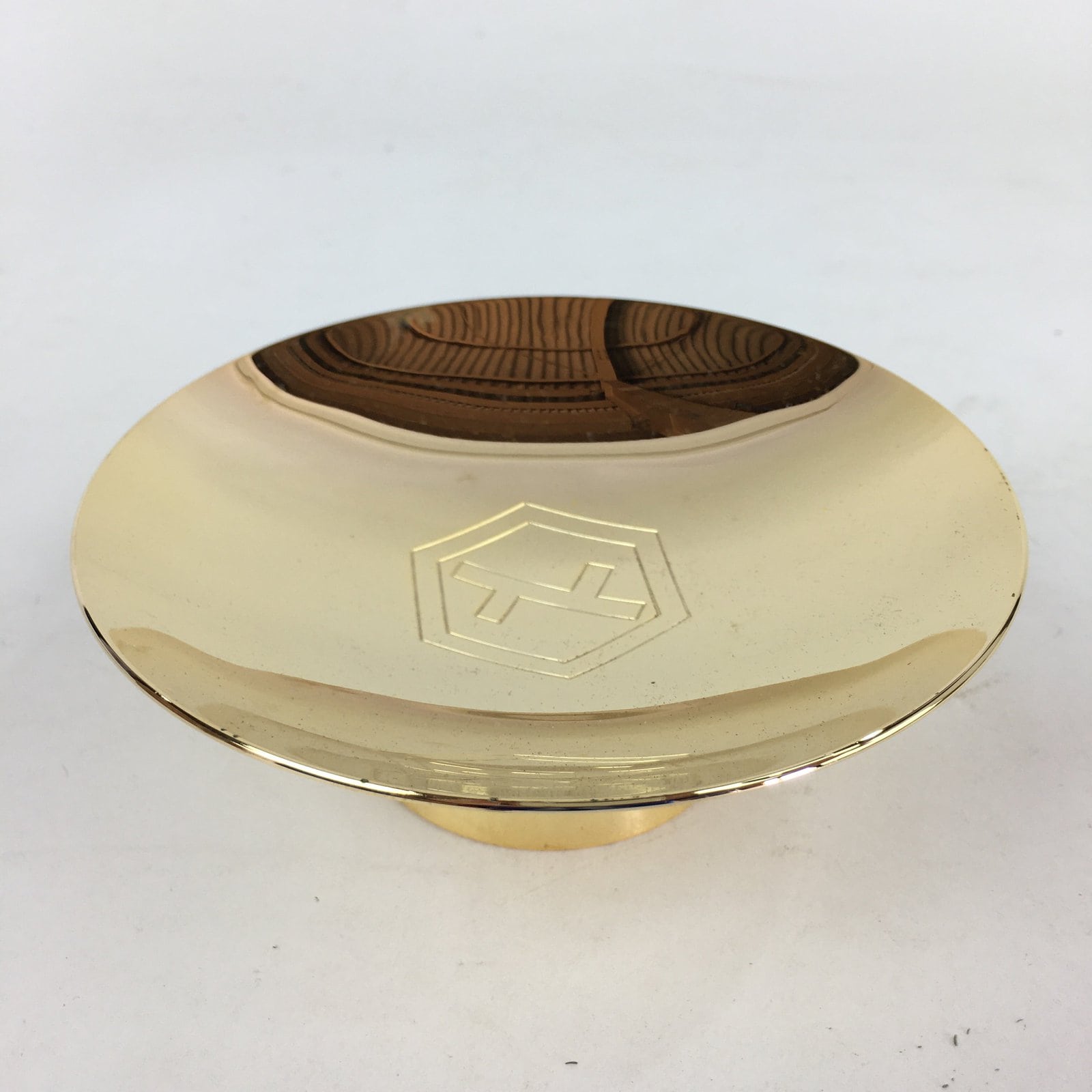 Japanese 24K GP Gold Plated Drinking Sake Cup Vtg Emperor Metal Sakazuki PX608