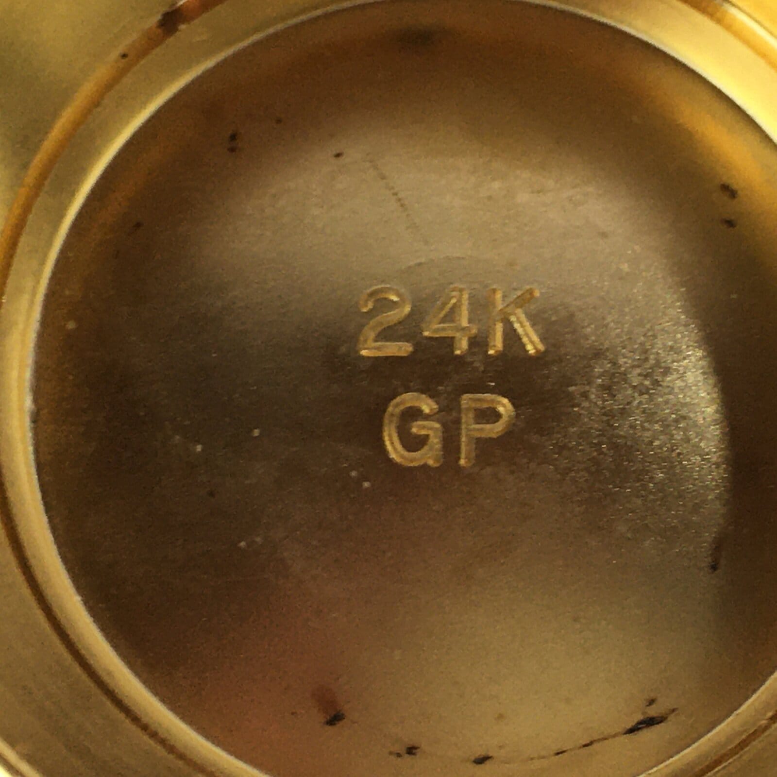 Japanese 24K GP Gold Plated Drinking Sake Cup Vtg Emperor Metal Sakazuki PX608