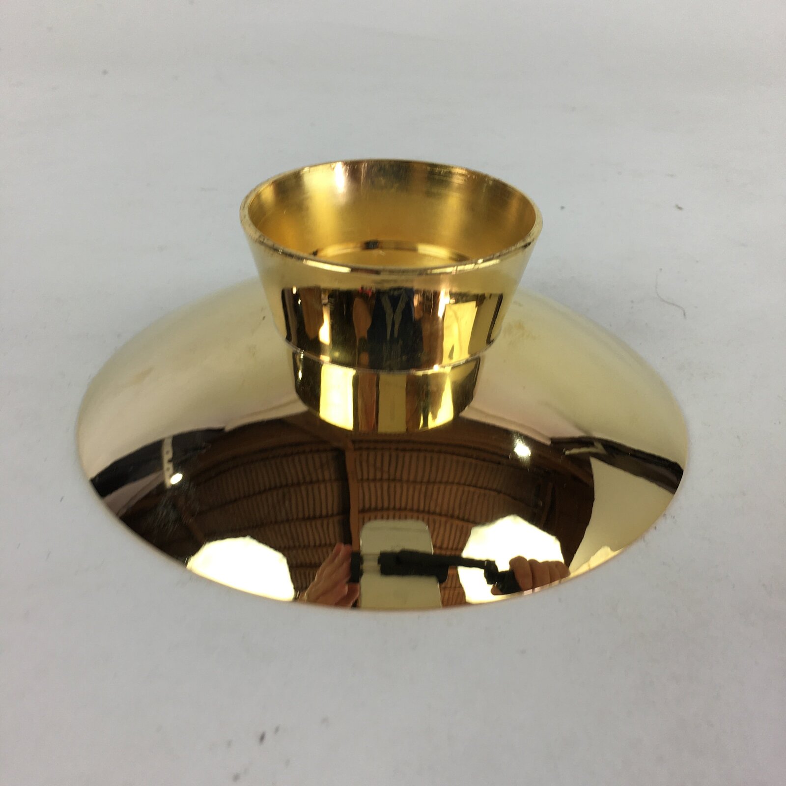 Japanese 24K GP Gold Plated Drinking Sake Cup Vtg Emperor Metal Sakazuki PX608