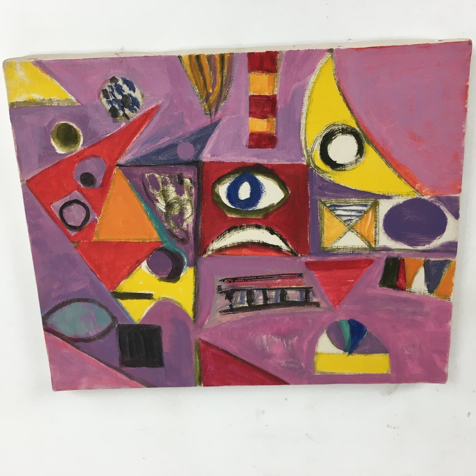 Japanese Abstract Art Eye Oil Painting Picture Unframed Yoshihiro Hagino FL45