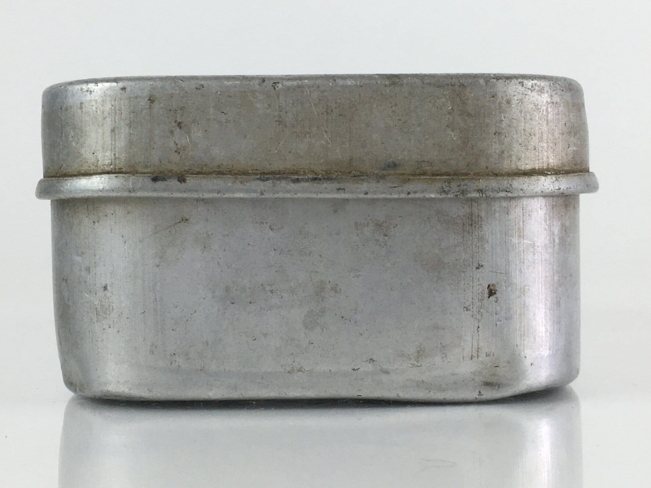 Japanese Aluminum Bento Box Vtg Lunch Box Lidded Container Silver JK397