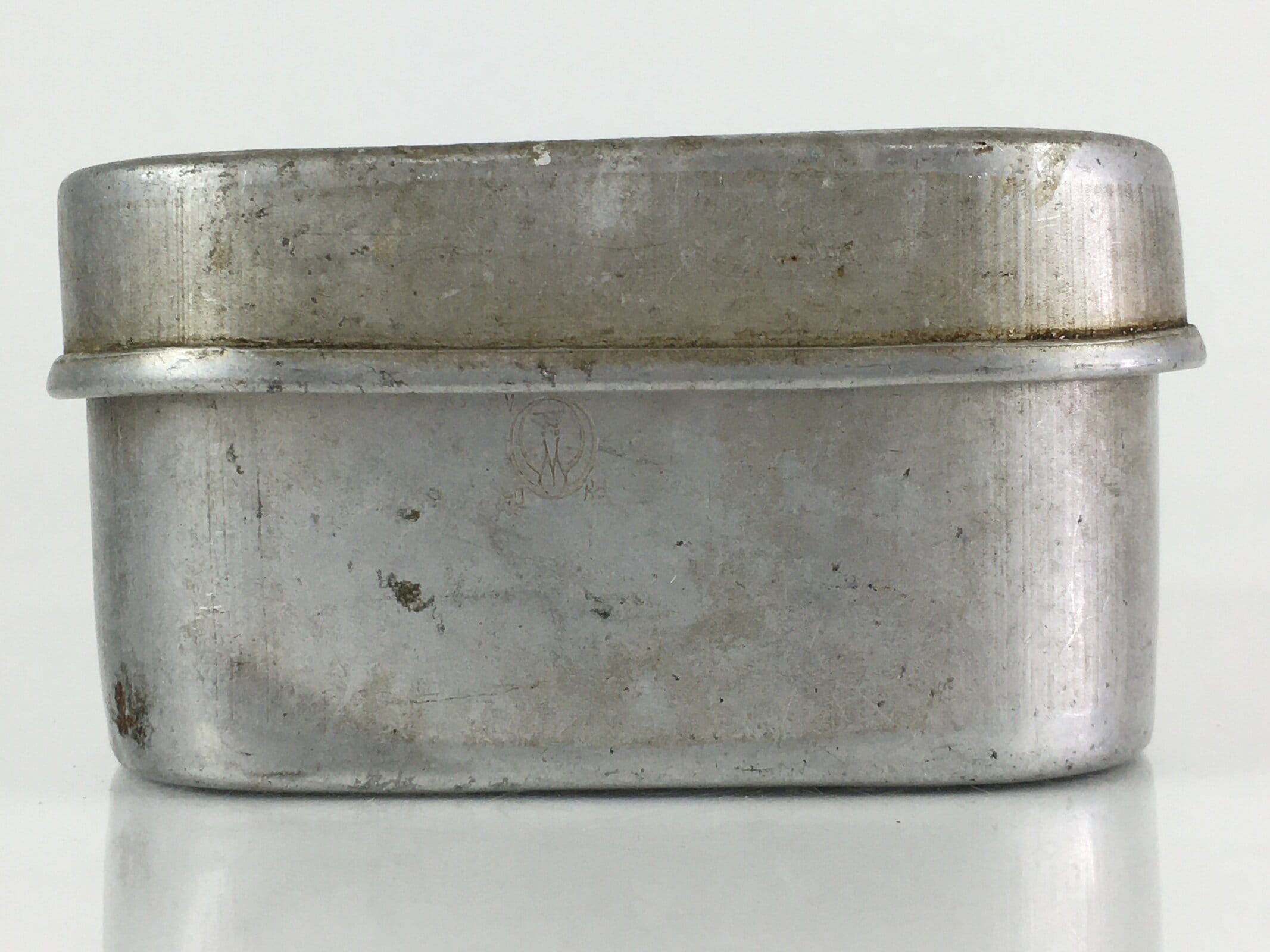 Japanese Aluminum Bento Box Vtg Lunch Box Lidded Container Silver JK397