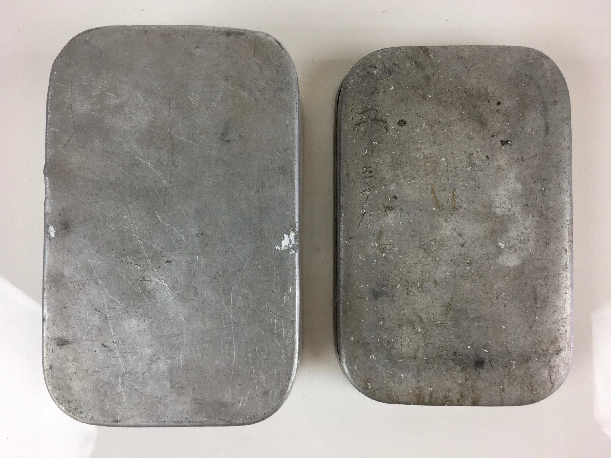 Japanese Aluminum Bento Box Vtg Lunch Box Lidded Container Silver JK397