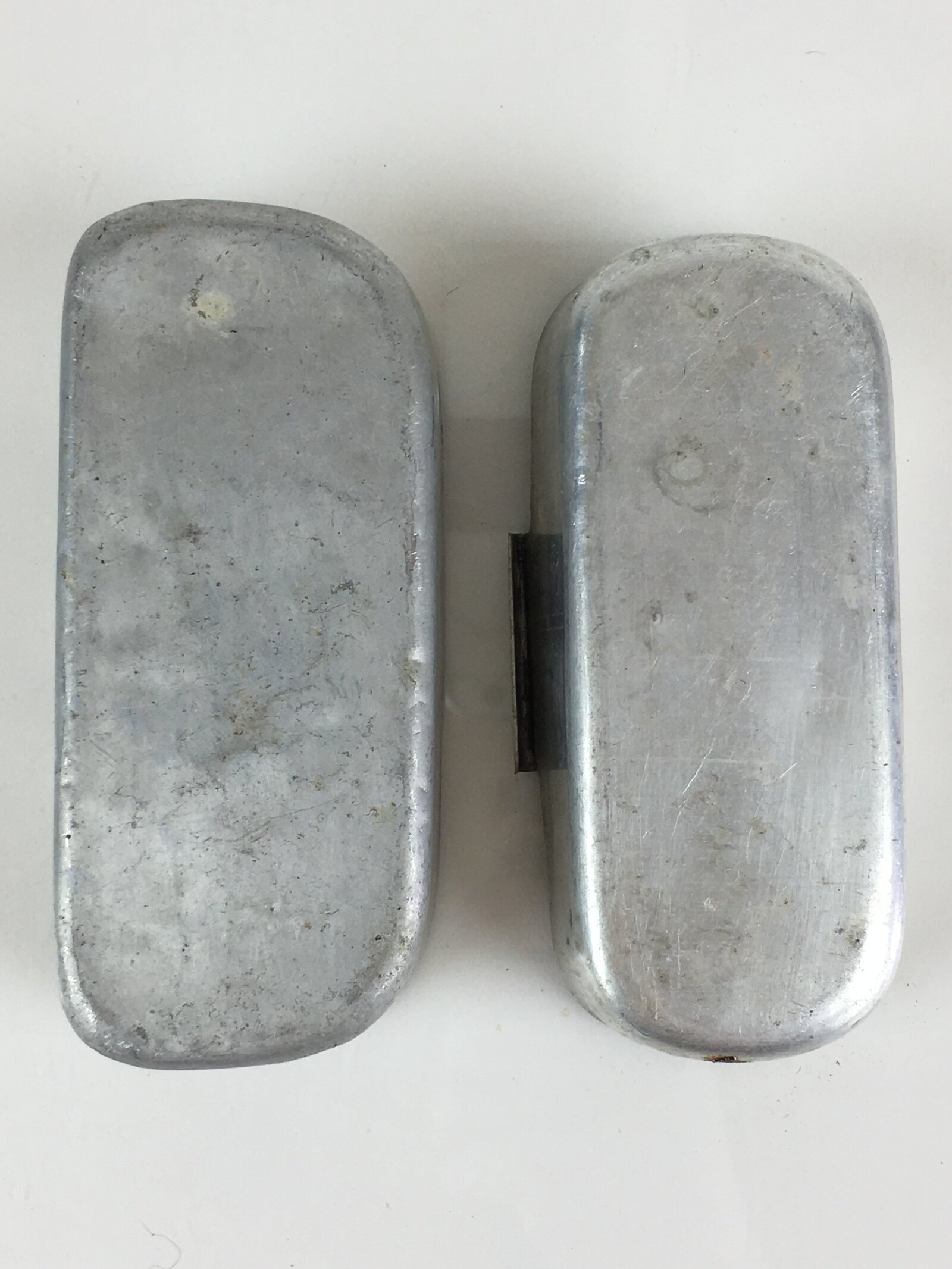 Japanese Aluminum Bento Box Vtg Lunch Box Lidded Container Silver JK397