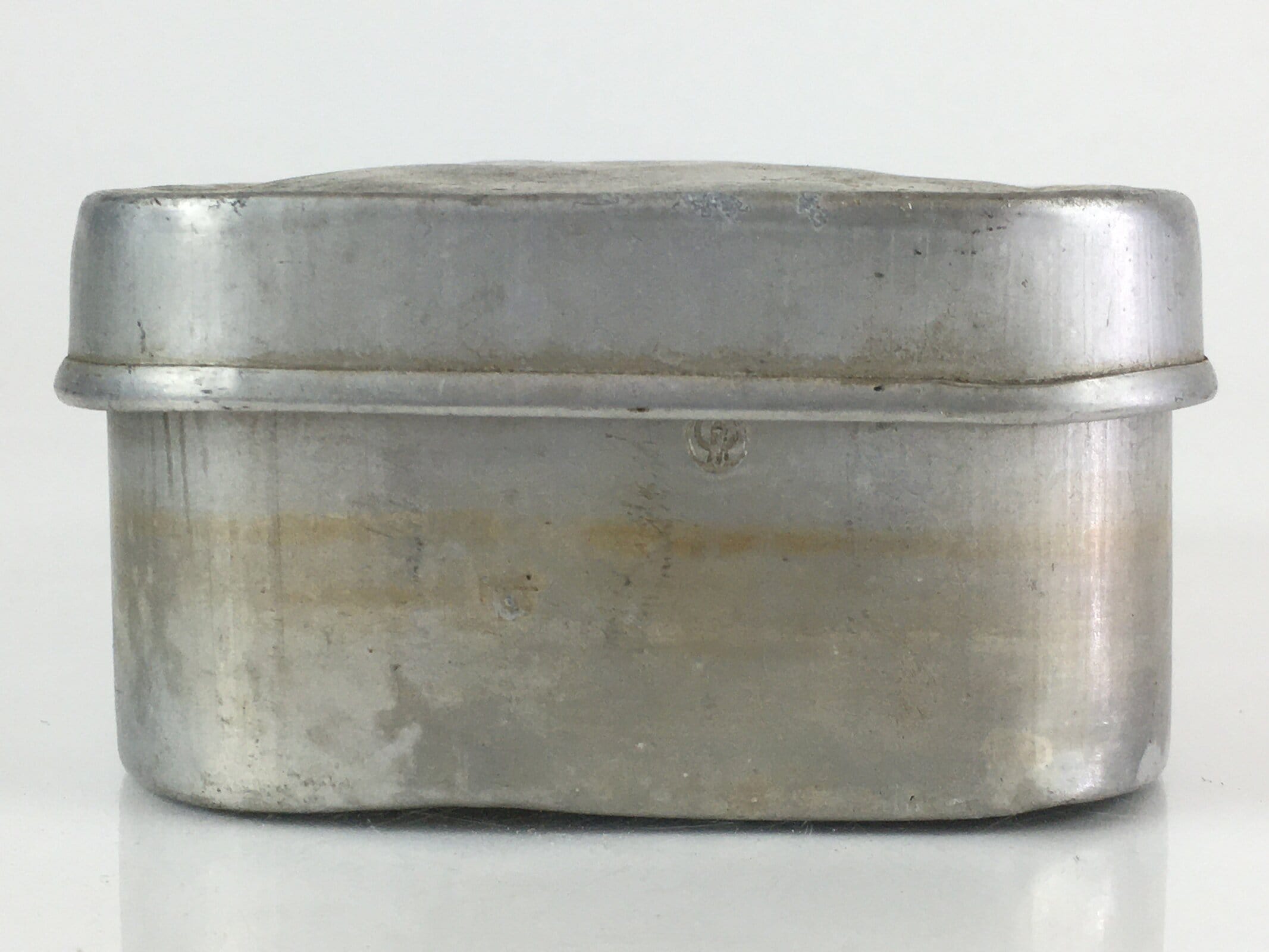 Japanese Aluminum Bento Box Vtg Lunch Box Lidded Container Silver JK398