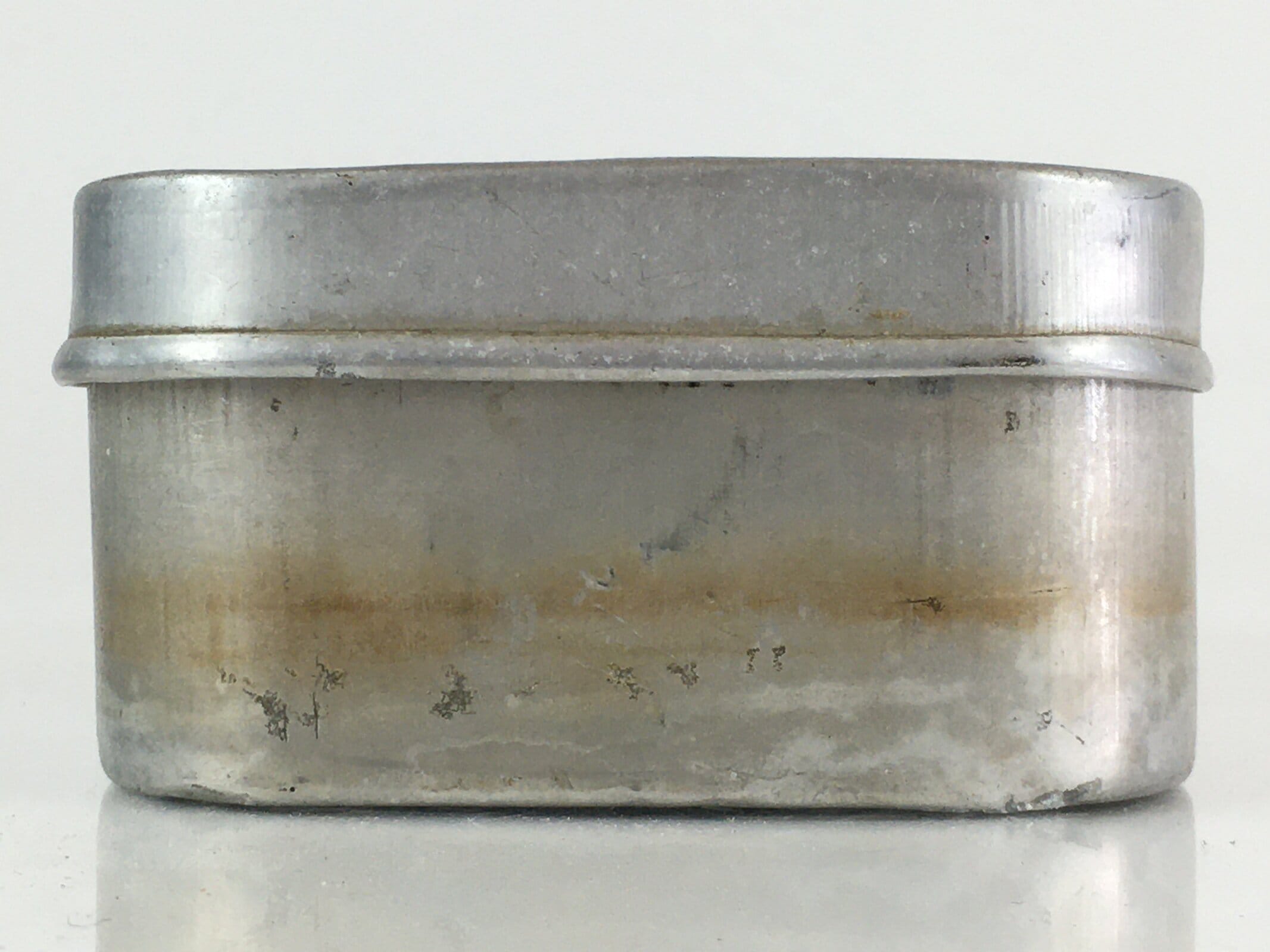 Japanese Aluminum Bento Box Vtg Lunch Box Lidded Container Silver JK398