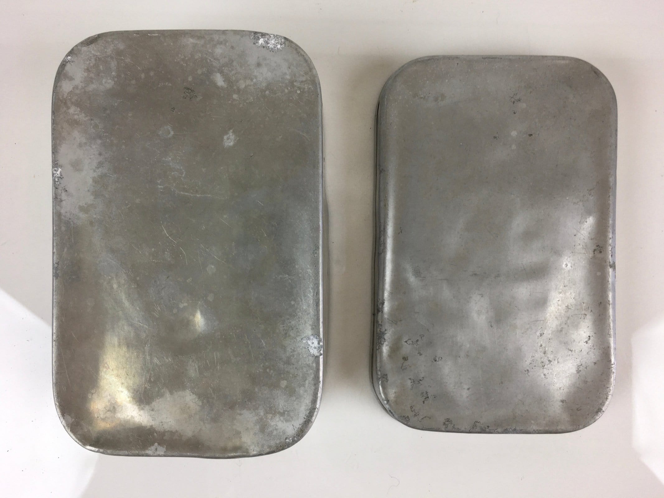 Japanese Aluminum Bento Box Vtg Lunch Box Lidded Container Silver JK398