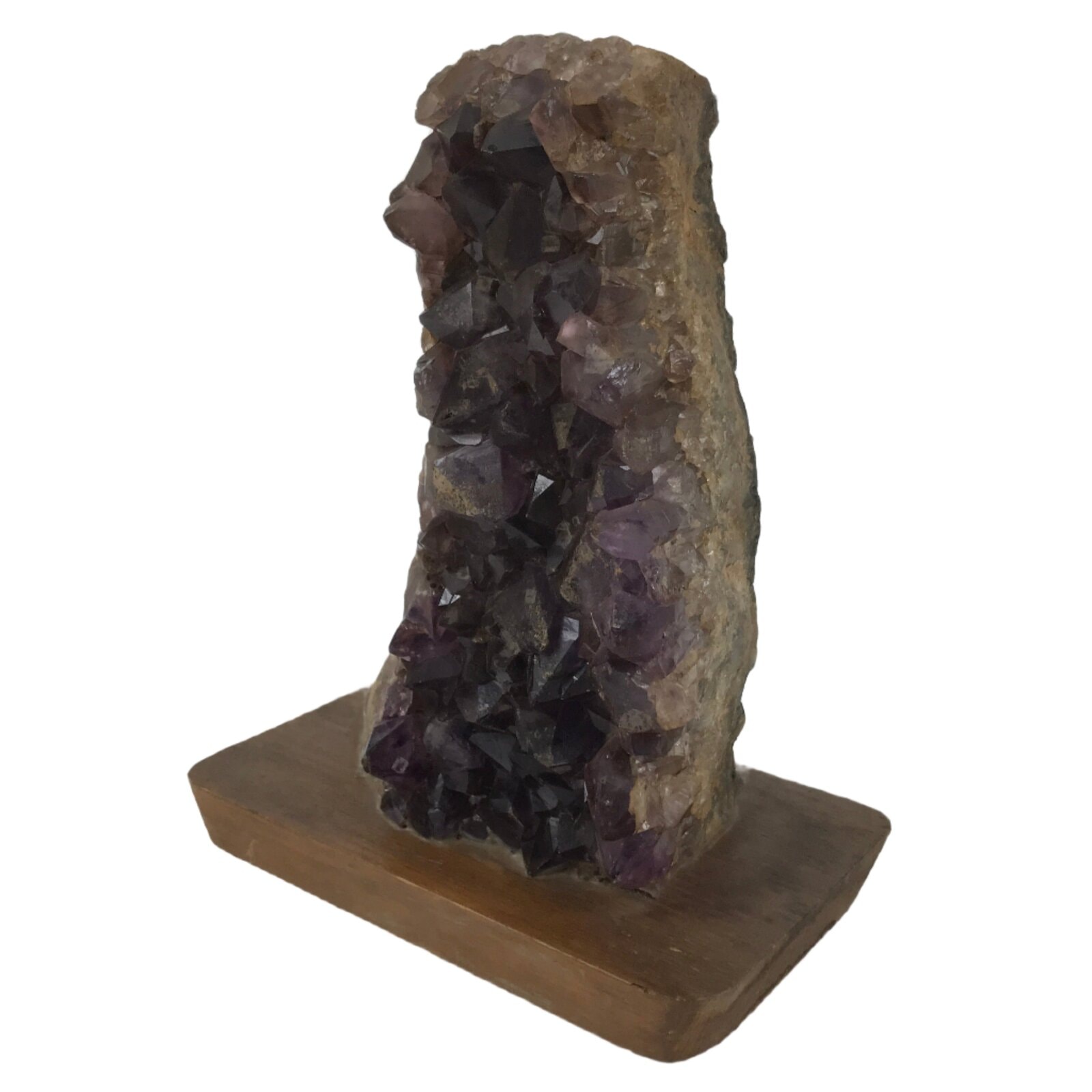 Japanese Amethyst Crystal Geode Viewing Stone Zen Buddhist Suiseki Statue JK850