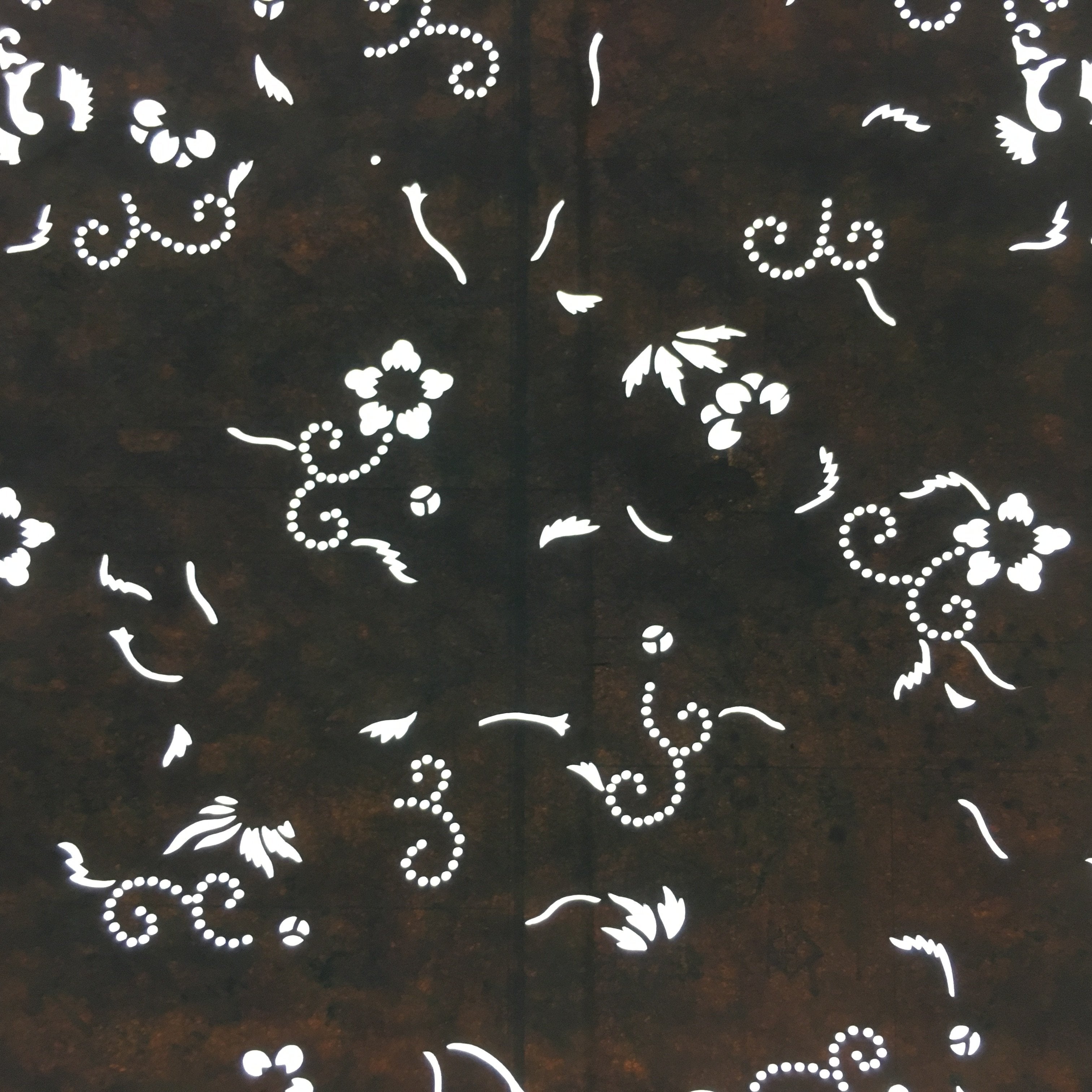 Japanese Antique Ise Katagami Kimono Stencil Edo Era Plus Floral Pattern A314