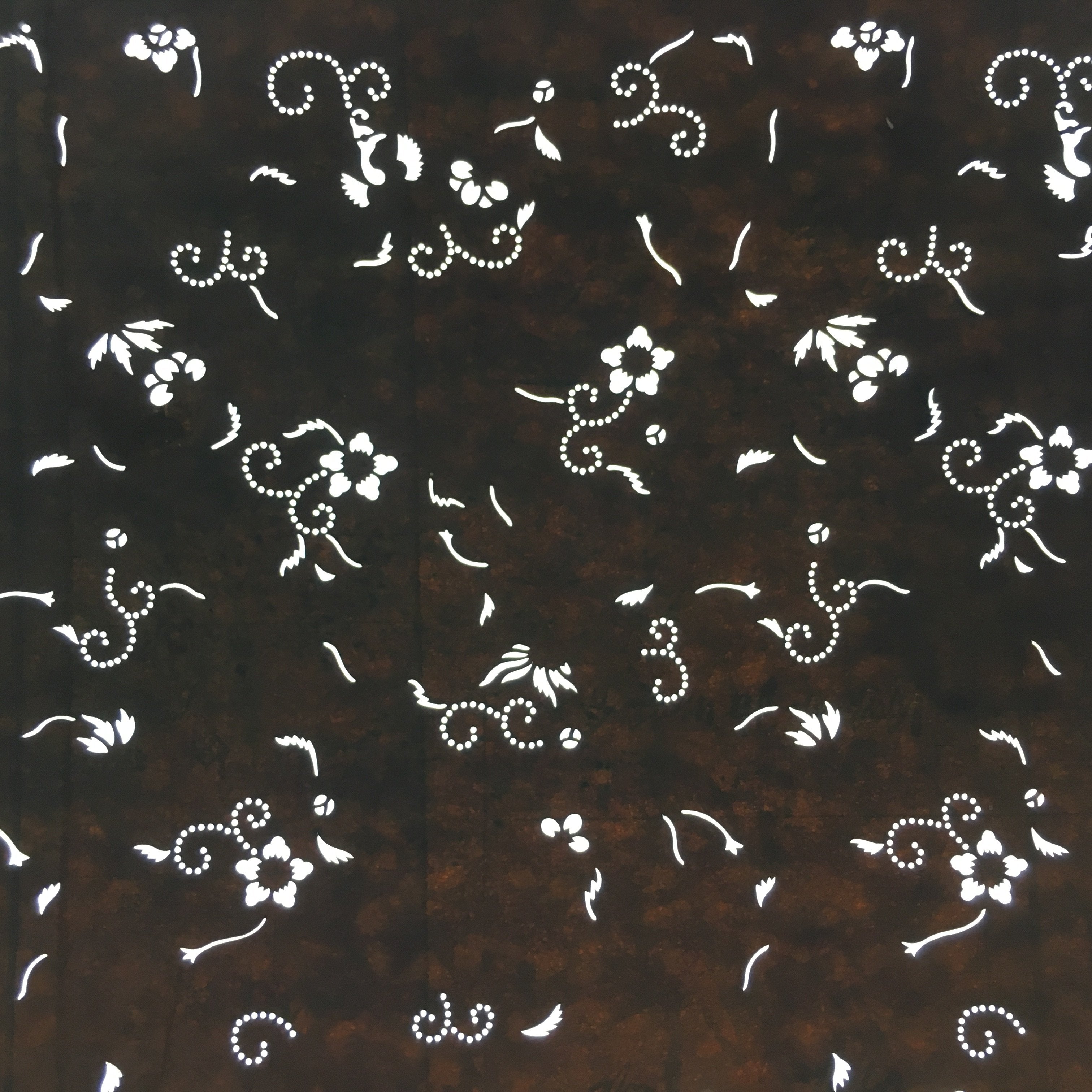 Japanese Antique Ise Katagami Kimono Stencil Edo Era Plus Floral Pattern A314