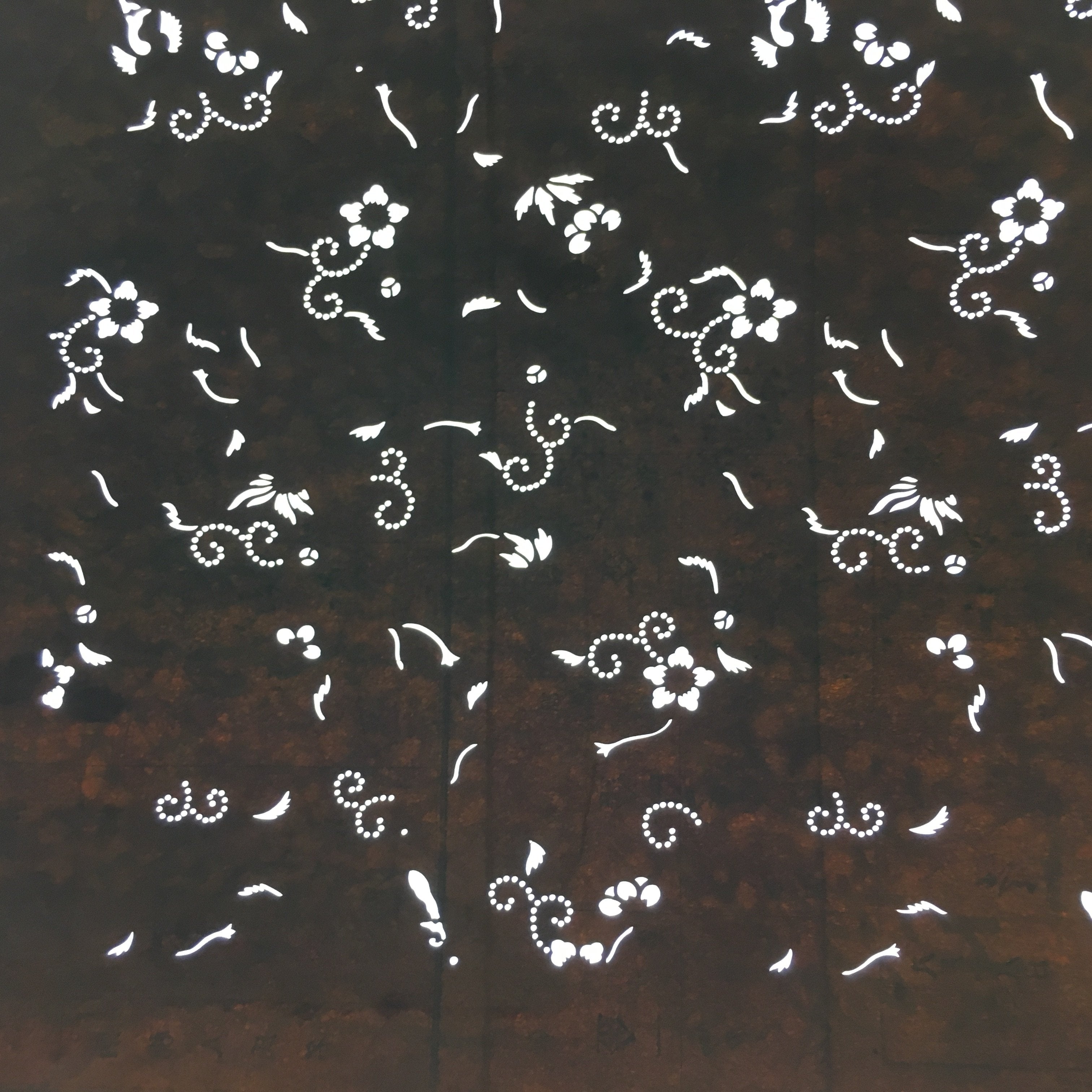 Japanese Antique Ise Katagami Kimono Stencil Edo Era Plus Floral Pattern A314