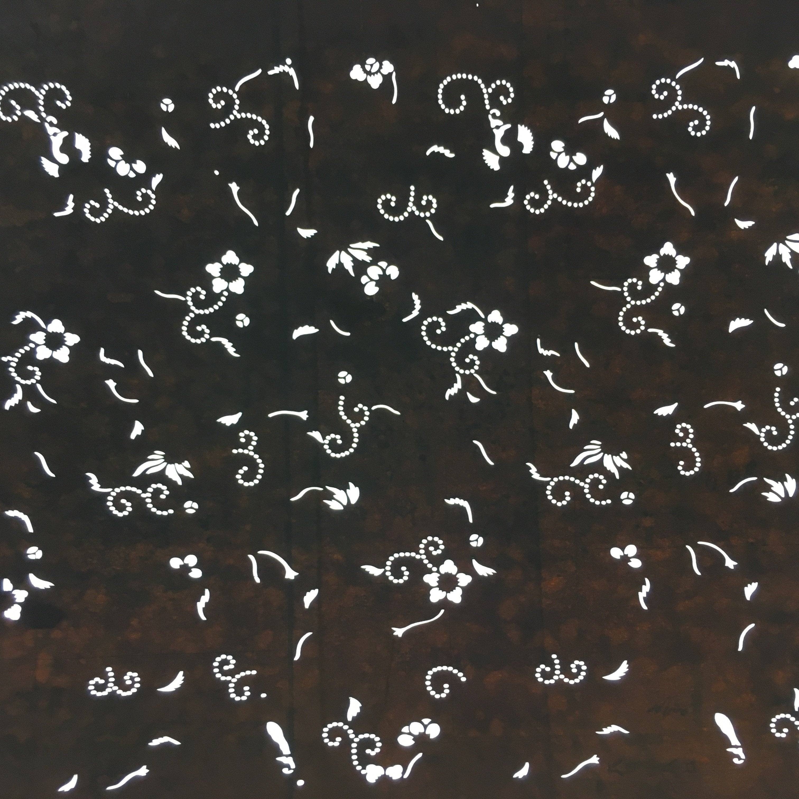 Japanese Antique Ise Katagami Kimono Stencil Edo Era Plus Floral Pattern A314