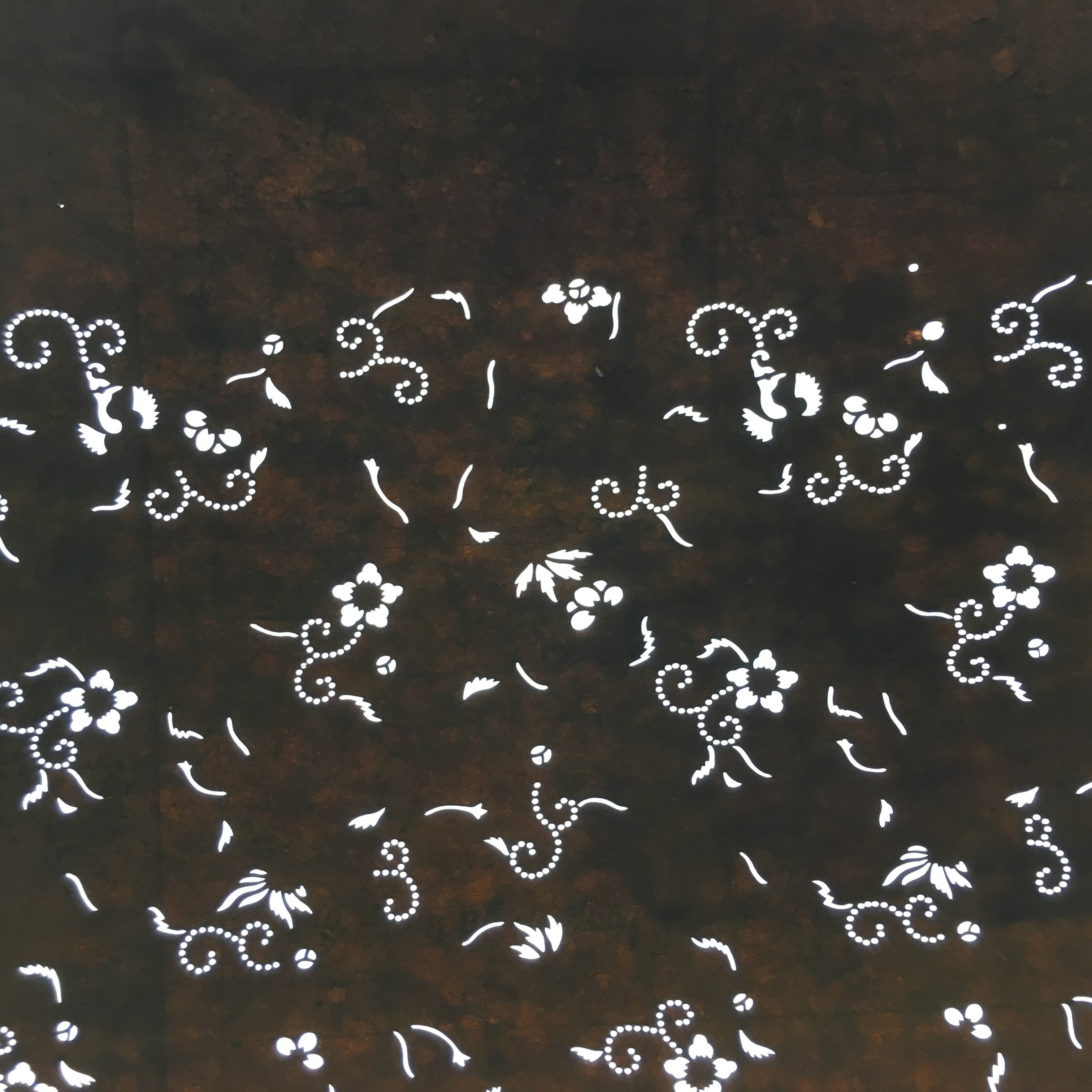 Japanese Antique Ise Katagami Kimono Stencil Edo Era Plus Floral Pattern A314