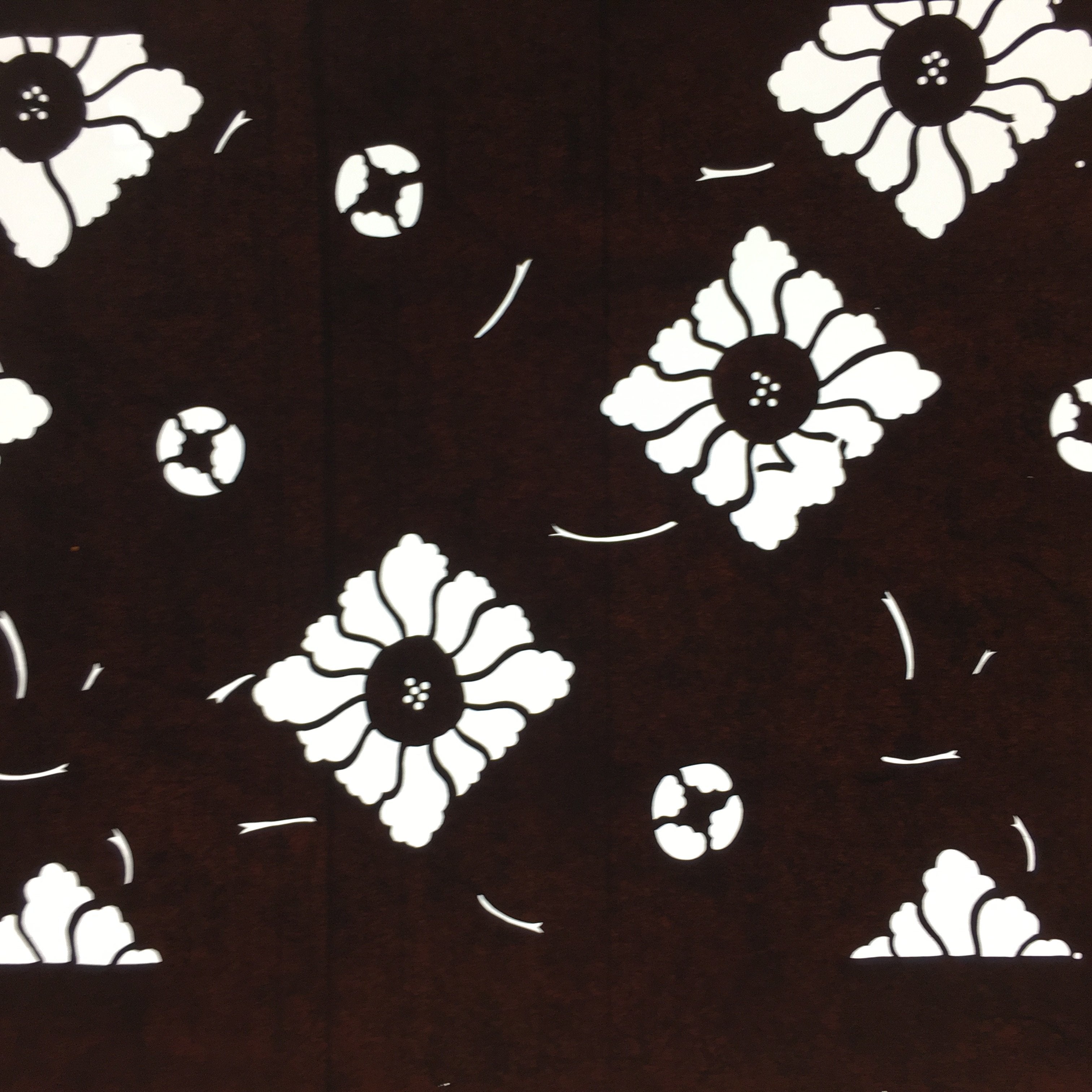 Japanese Antique Ise Katagami Kimono Stencil Edo Era Plus Floral Pattern A337