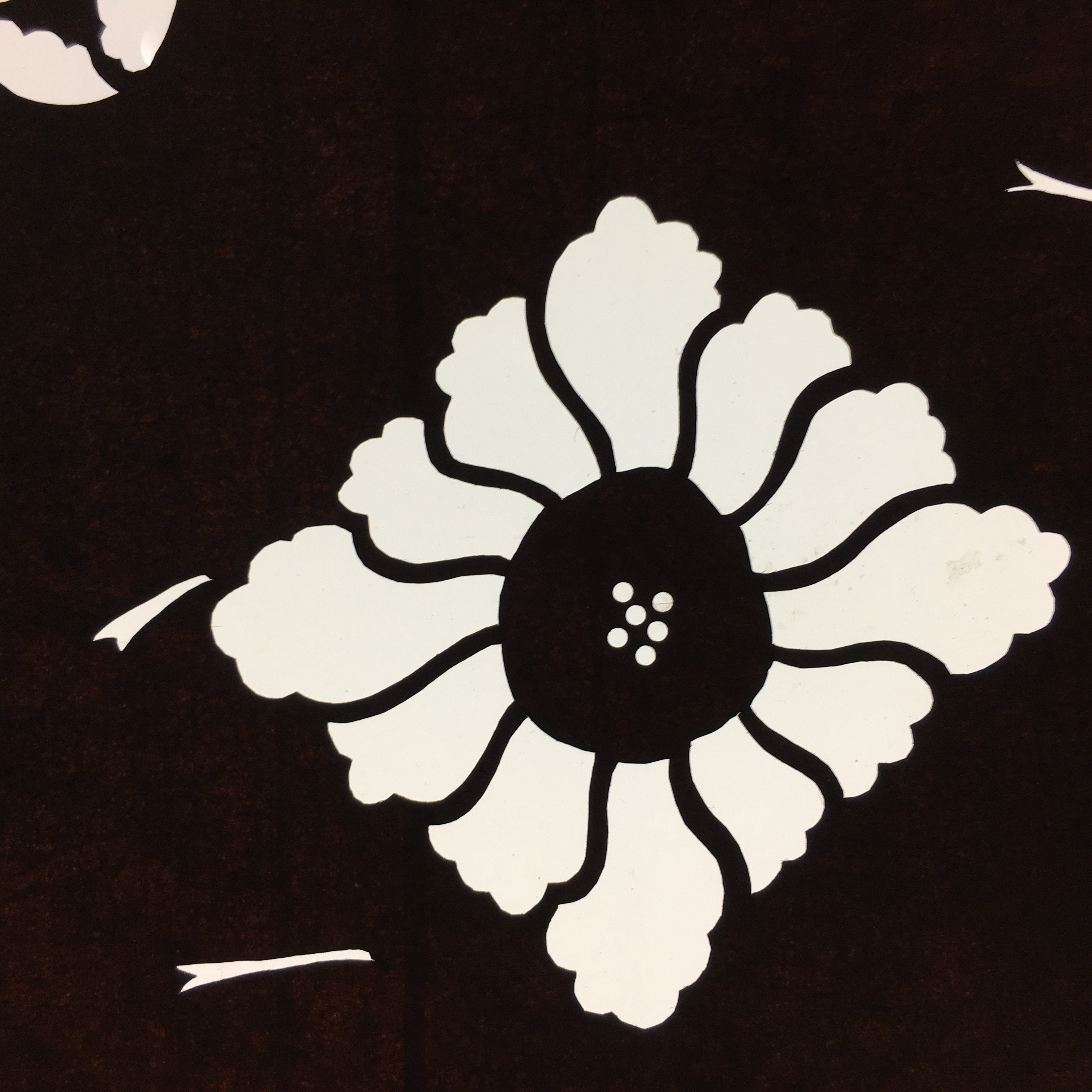 Japanese Antique Ise Katagami Kimono Stencil Edo Era Plus Floral Pattern A337