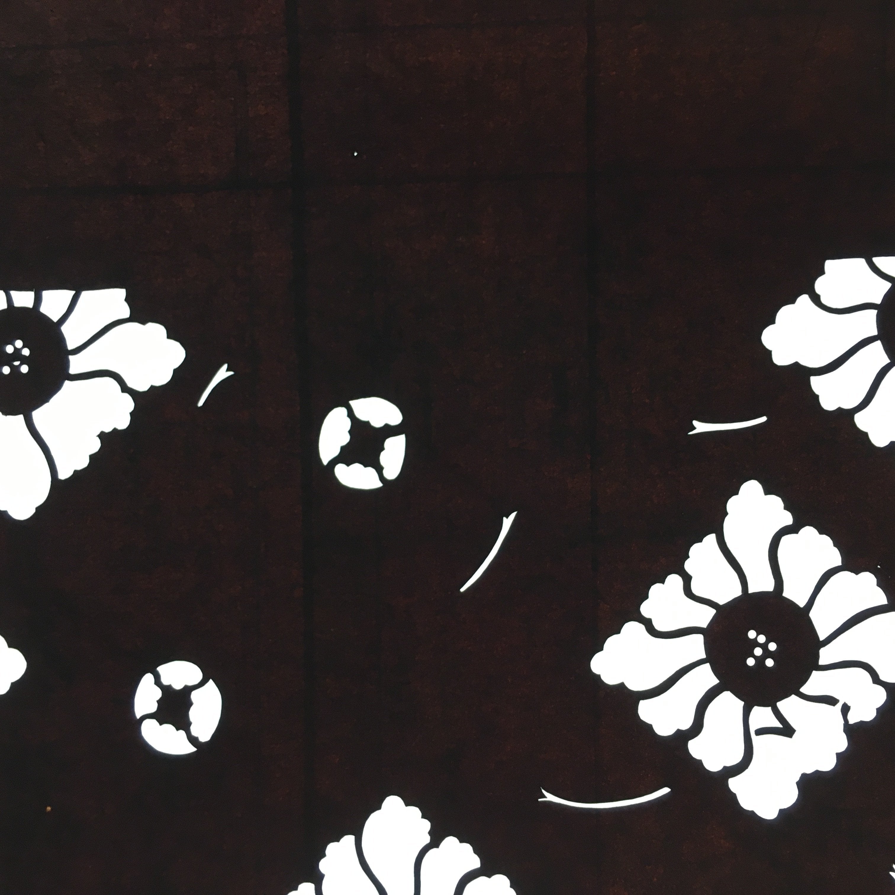 Japanese Antique Ise Katagami Kimono Stencil Edo Era Plus Floral Pattern A337