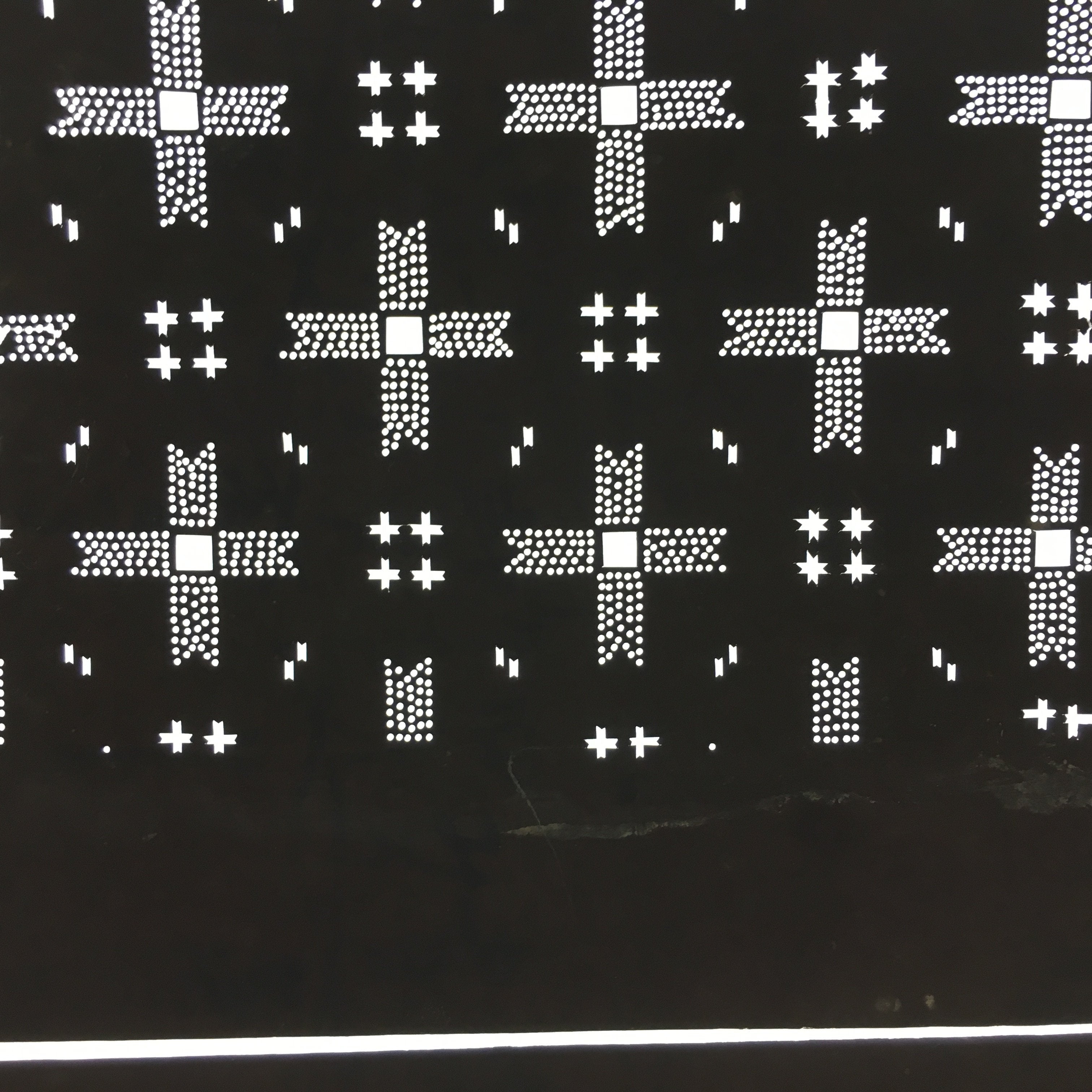 Japanese Antique Ise Katagami Kimono Stencil Edo Era Plus Sign Pattern A311