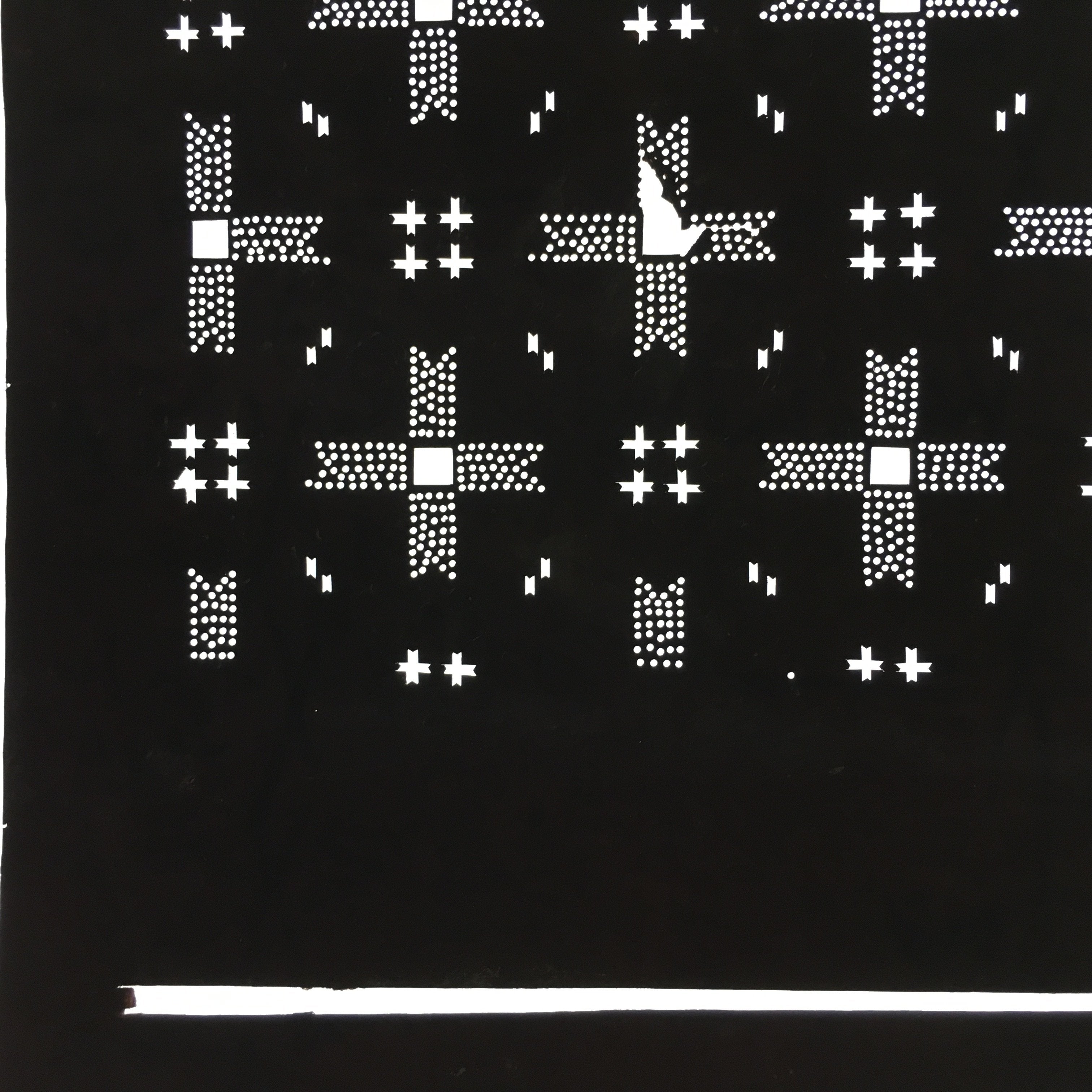 Japanese Antique Ise Katagami Kimono Stencil Edo Era Plus Sign Pattern A311