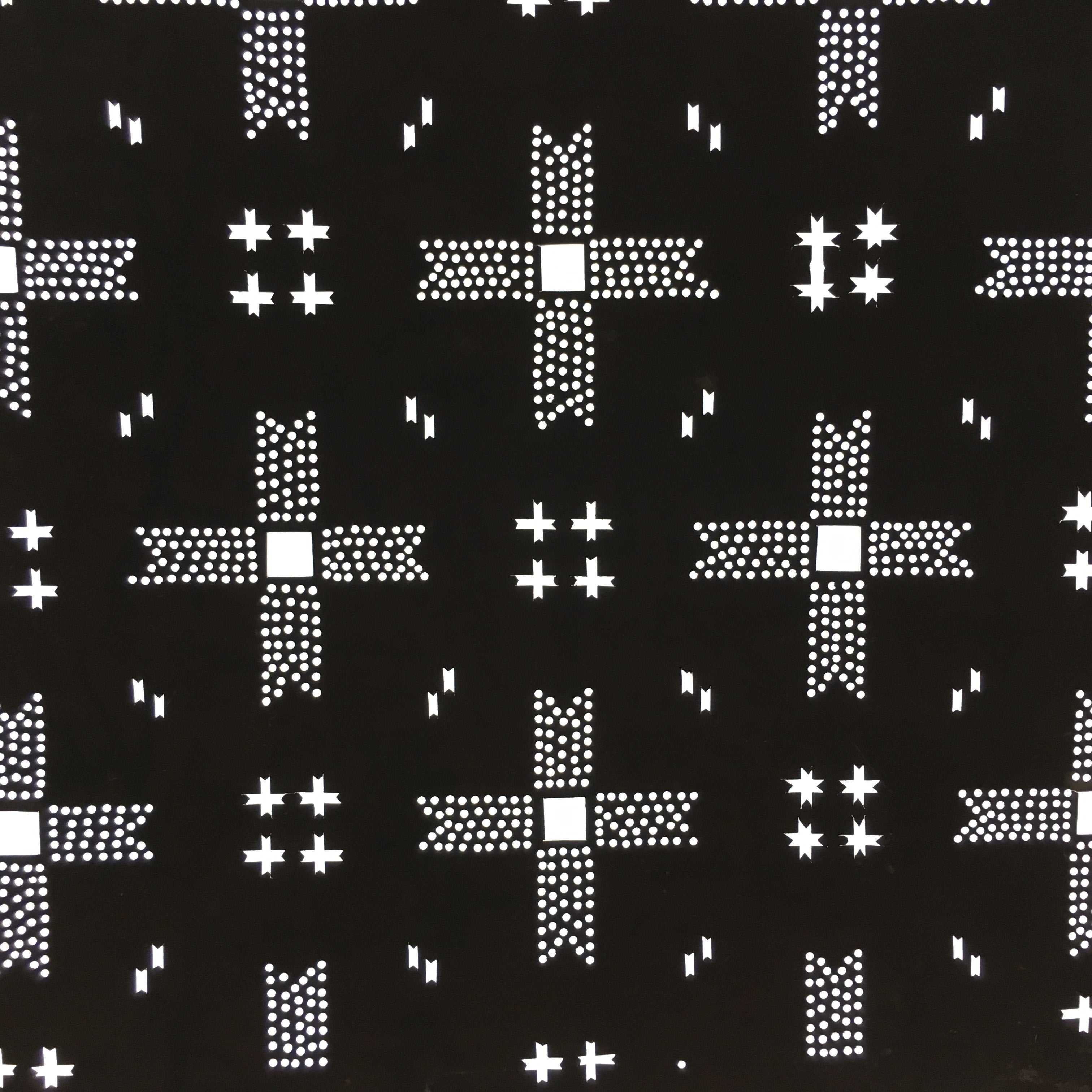 Japanese Antique Ise Katagami Kimono Stencil Edo Era Plus Sign Pattern A311