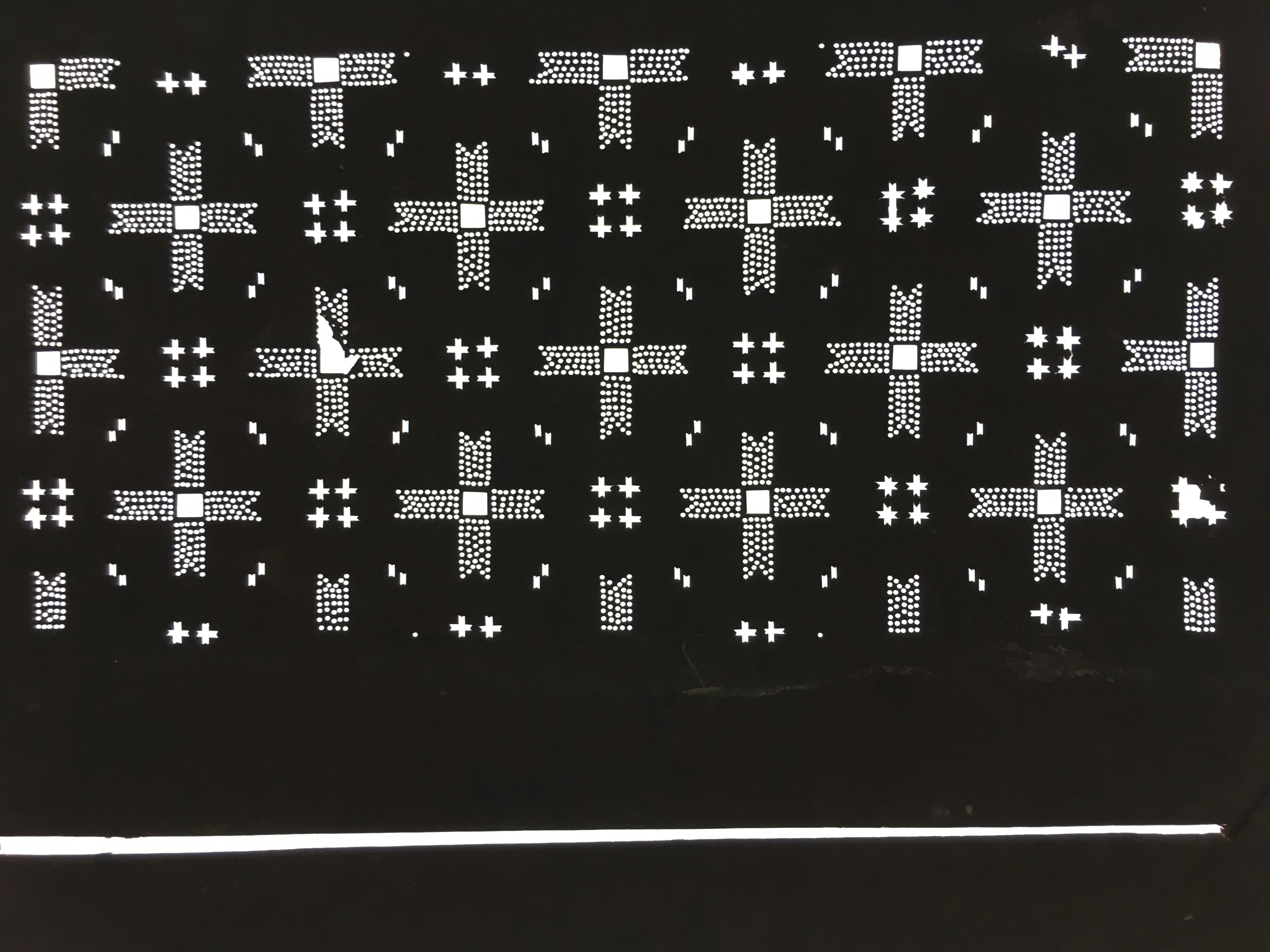 Japanese Antique Ise Katagami Kimono Stencil Edo Era Plus Sign Pattern A311