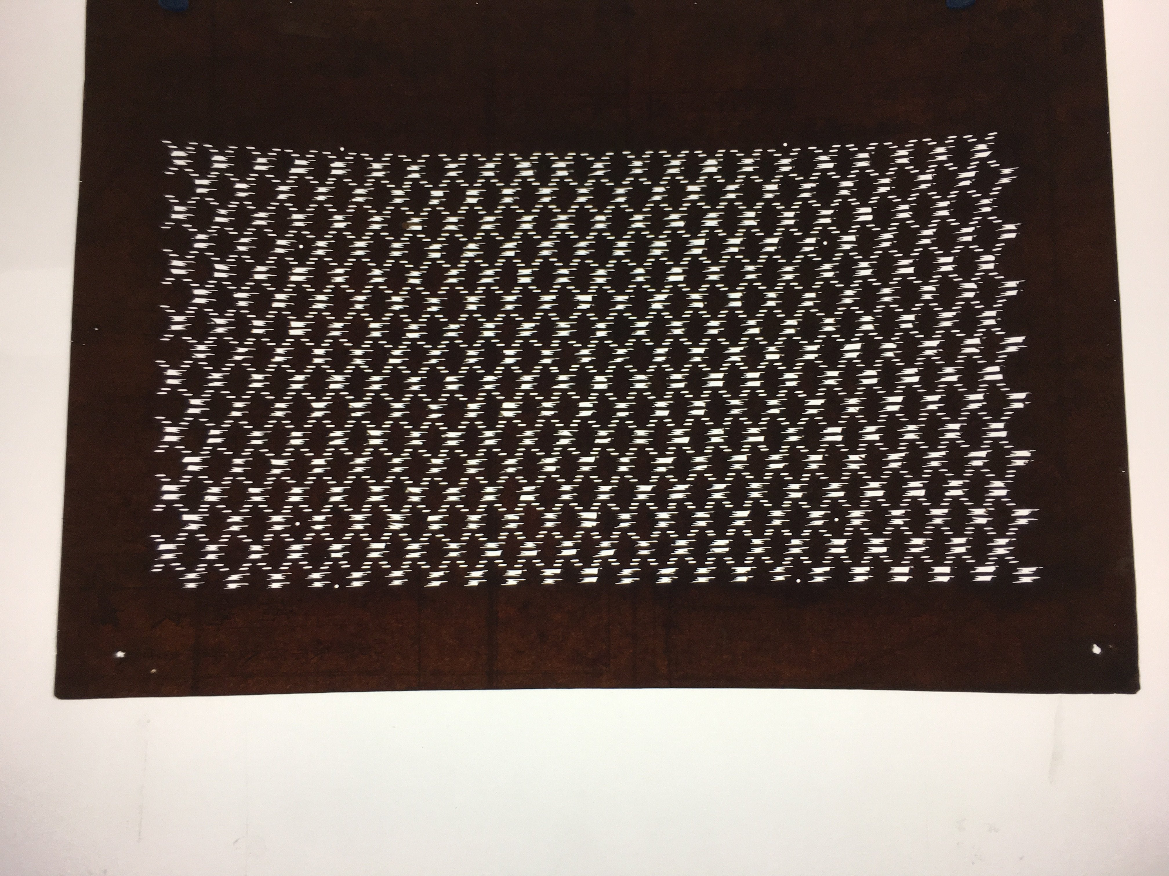 Japanese Antique Ise Katagami Kimono Stencil Edo Era Plus Sign Pattern A339