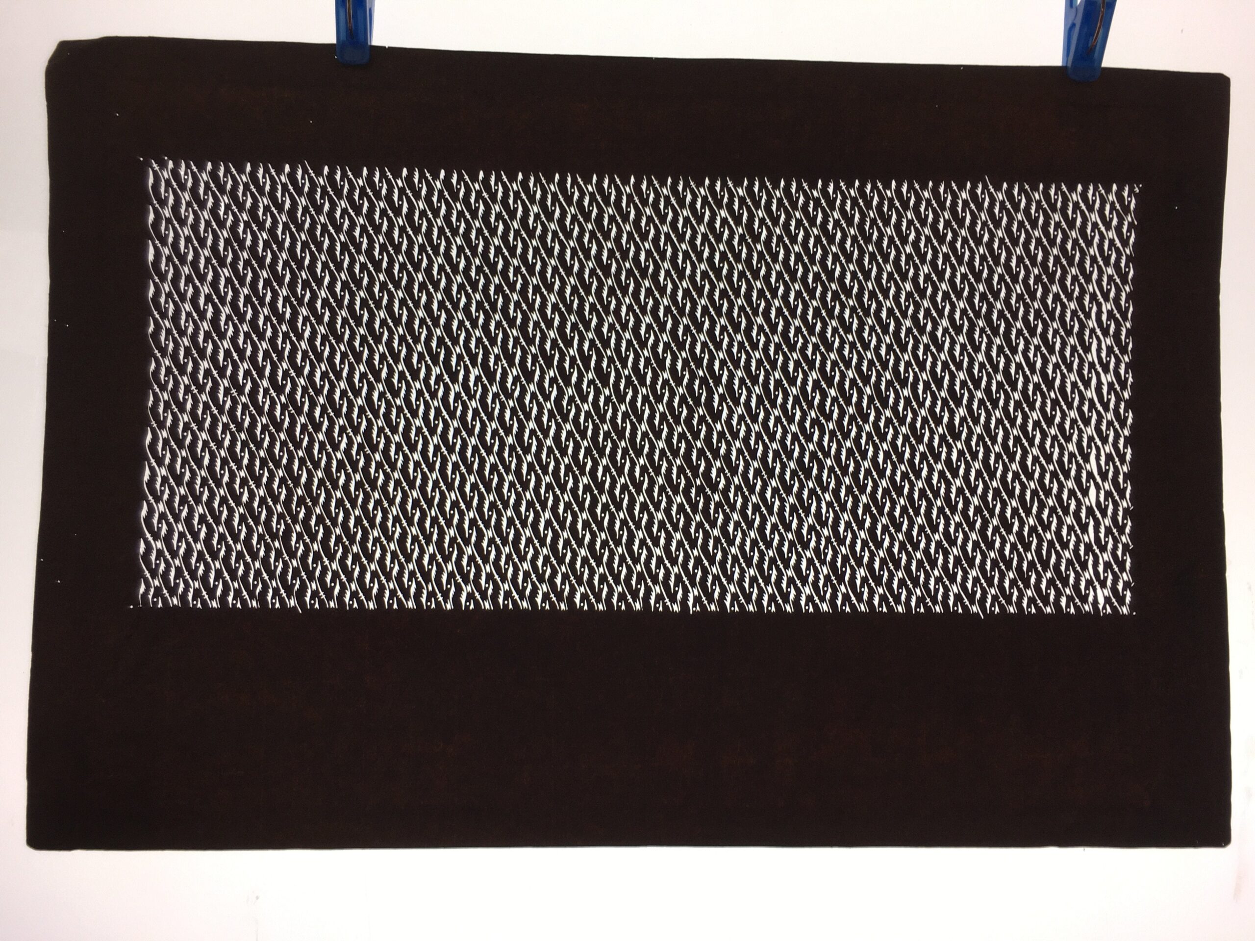 Japanese Antique Ise Katagami Paper Kimono Stencil Edo Abstract Design ...