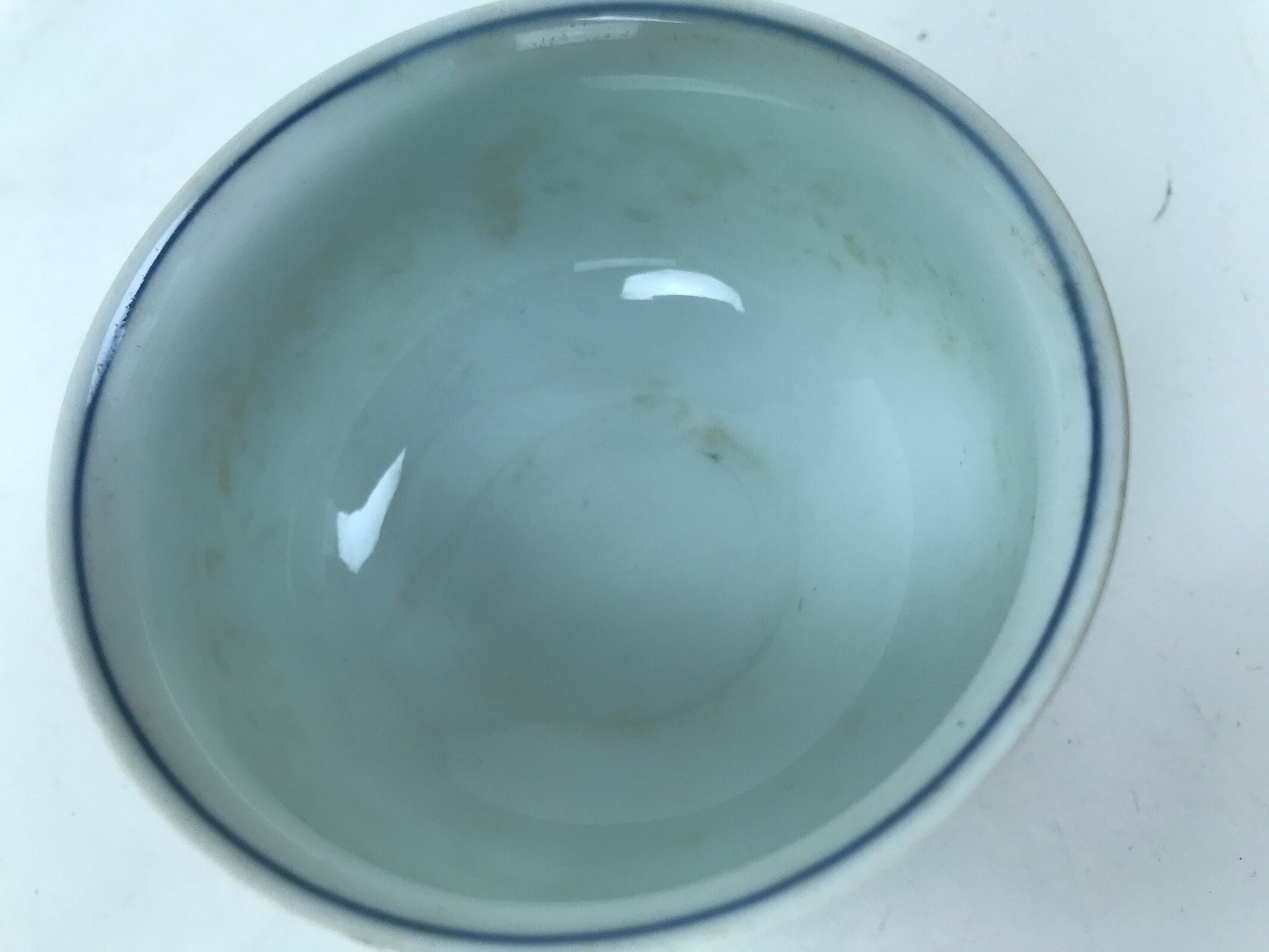 Japanese Arita Porcelain Teacup Vtg Red Blue Lotus Flower Sencha Yunomi TC575
