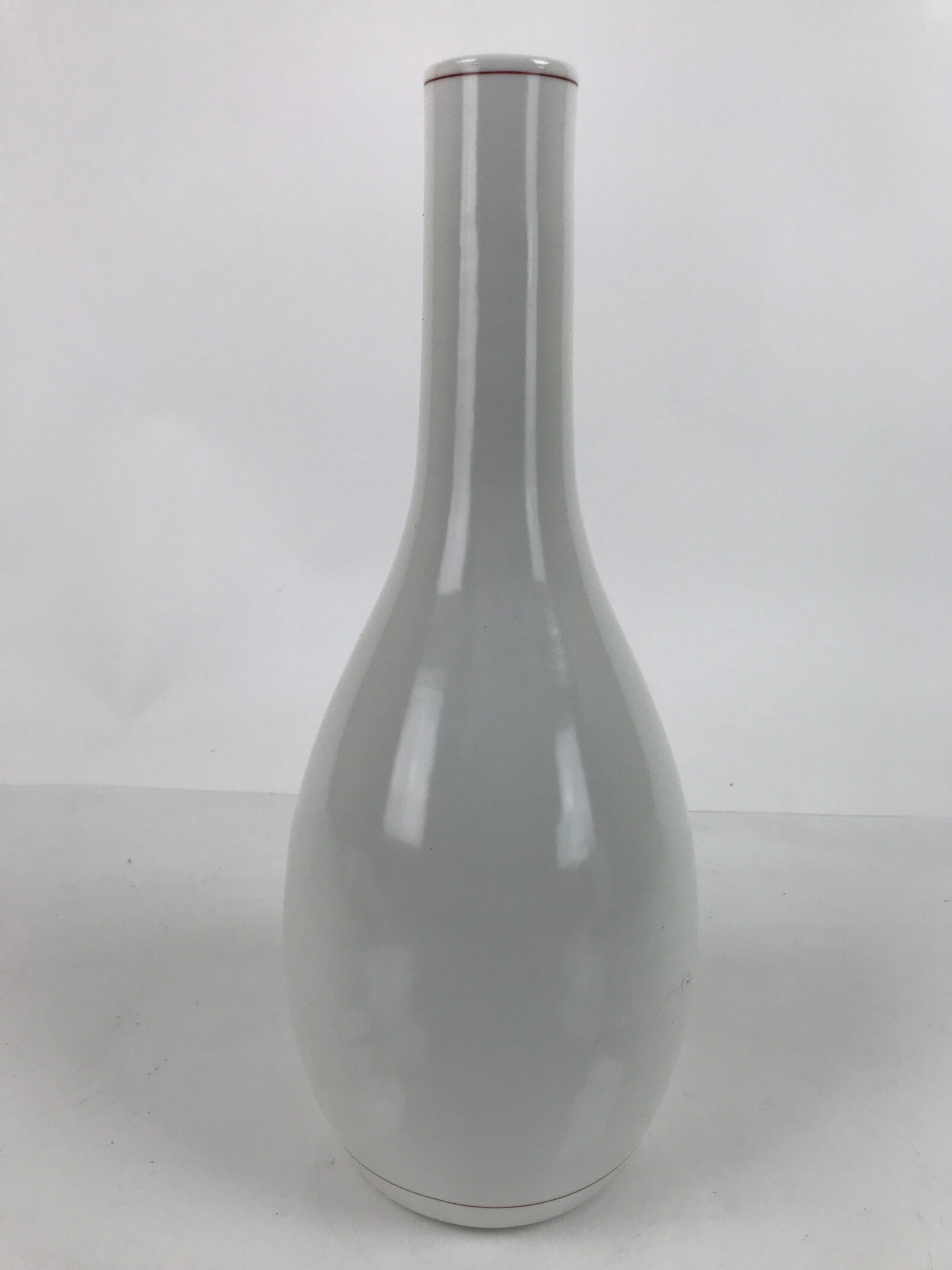 Japanese Arita Ware Porcelain Flower Vase Vtg Ikebana Kabin Flower Red Box PX724