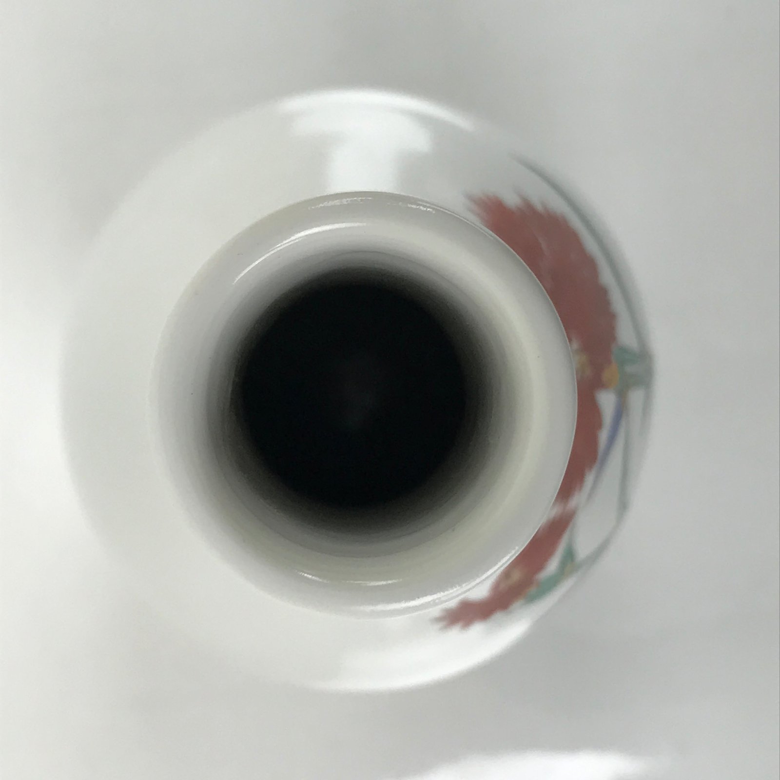 Japanese Arita Ware Porcelain Flower Vase Vtg Ikebana Kabin Flower Red Box PX724