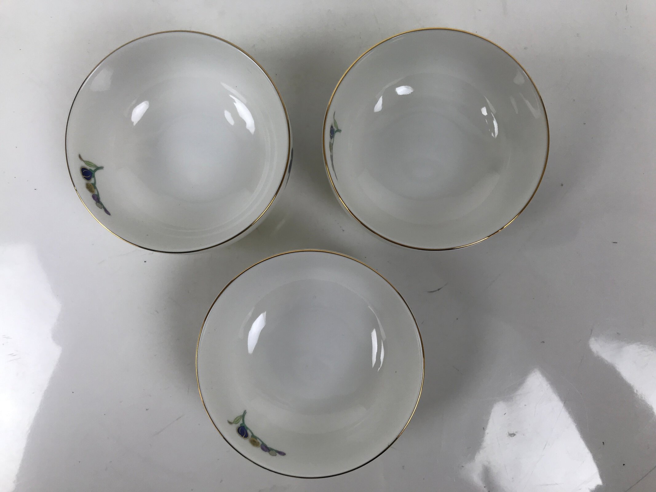 Japanese Arita Ware Porcelain Small Bowls 6pc Set Vtg Kozuke Blue Flower PX792