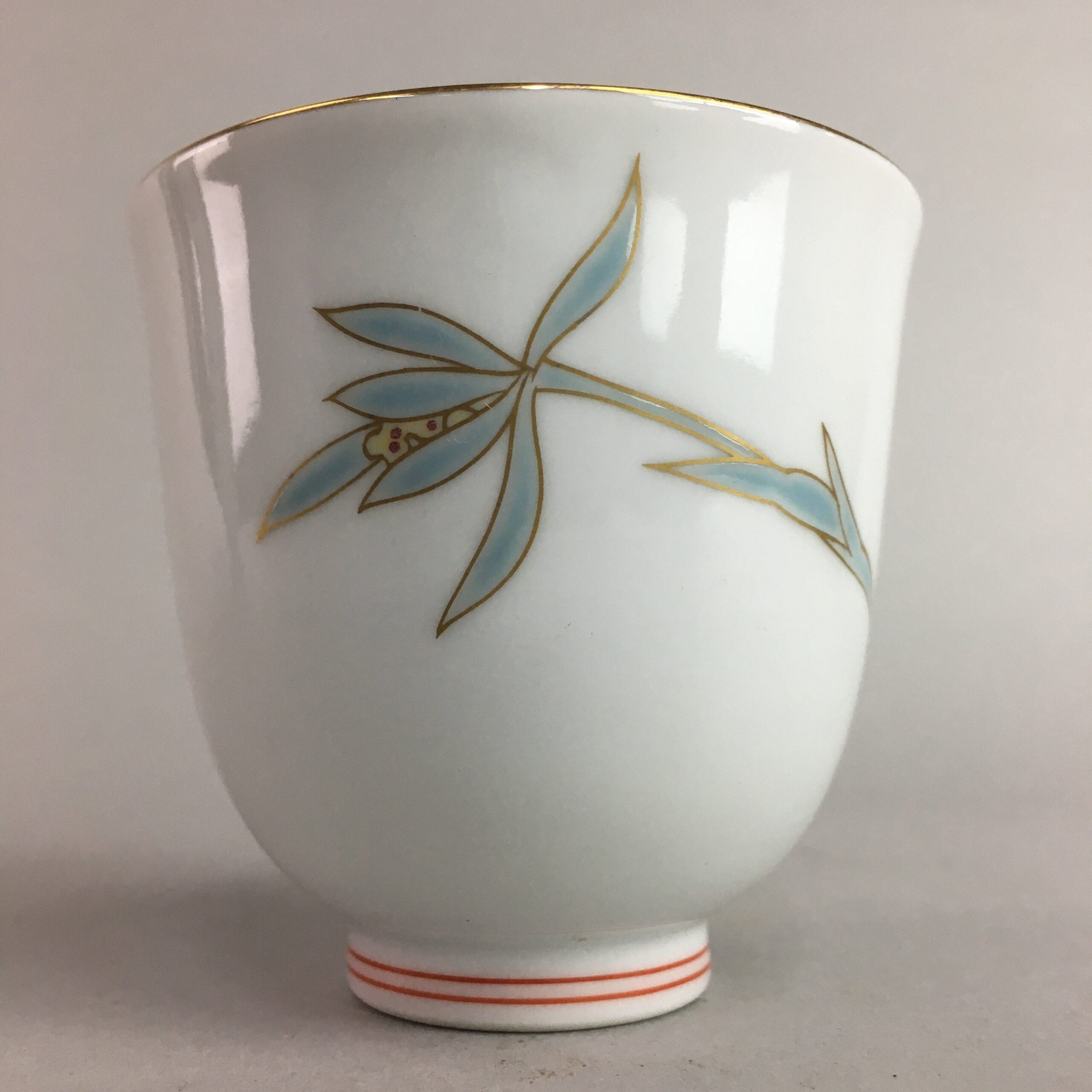 Japanese Arita ware Porcelain Teacup Vtg Fukagawa Yunomi Floral QT52