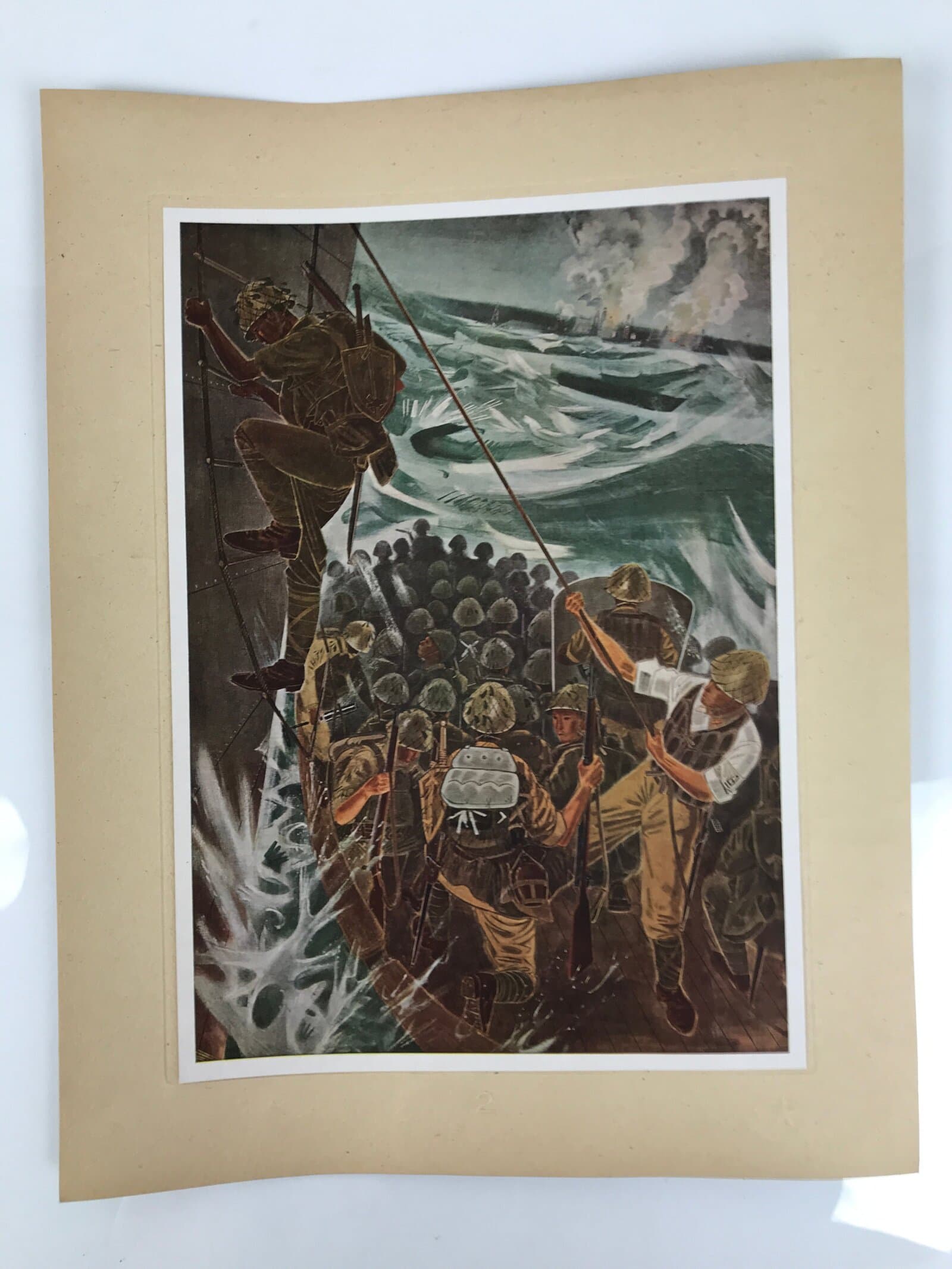 Japanese Art Print Reproduction Military Battle Borneo WWII Pacific War FL471