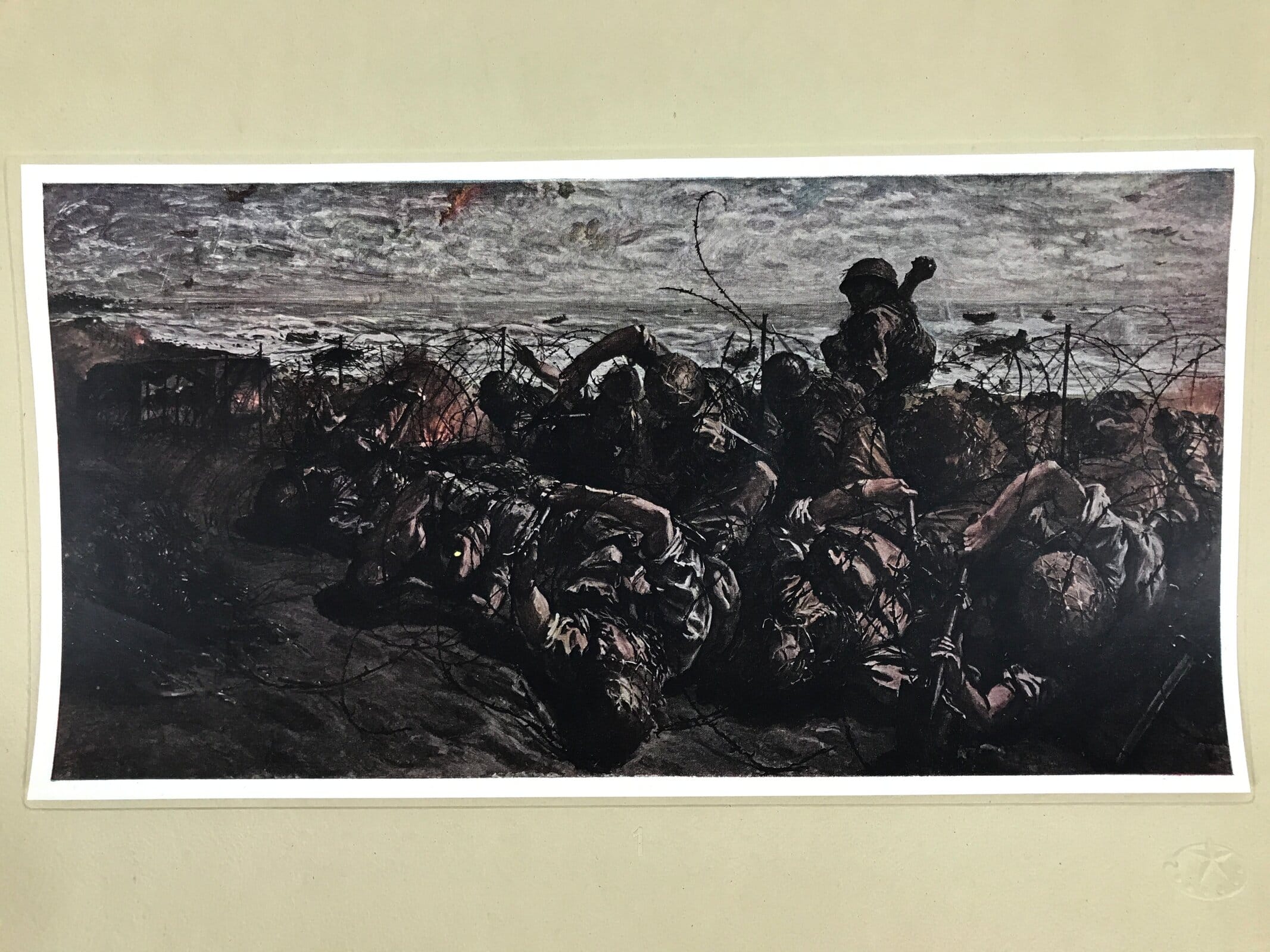 Japanese Art Print Reproduction Military Drawing Kota Bharu WWII Pacific FL470