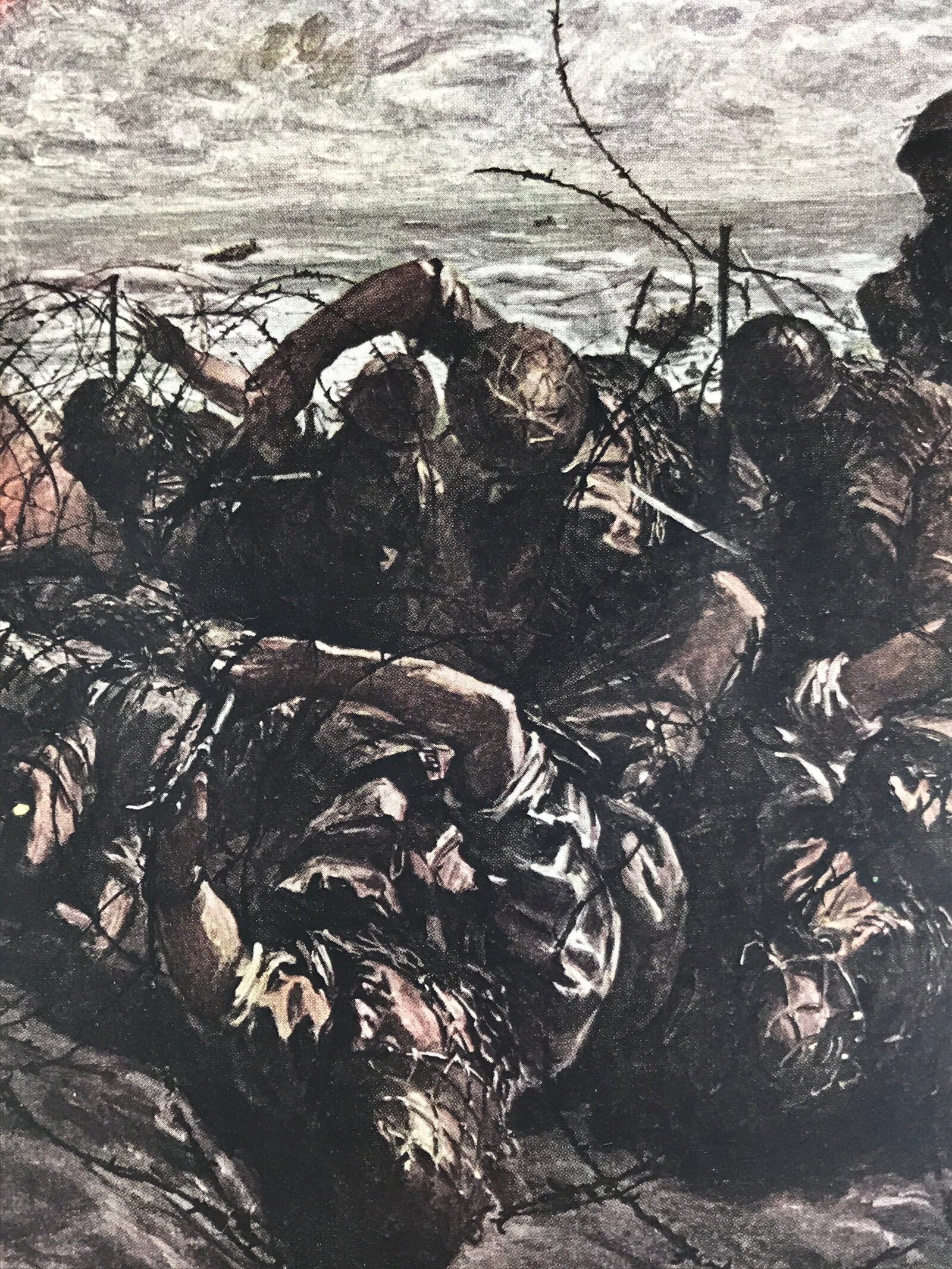 Japanese Art Print Reproduction Military Drawing Kota Bharu WWII Pacific FL470